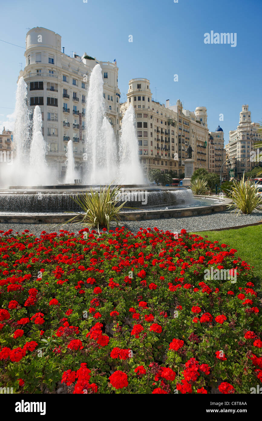 Rathausplatz. Valencia, Spanien. Stockfoto