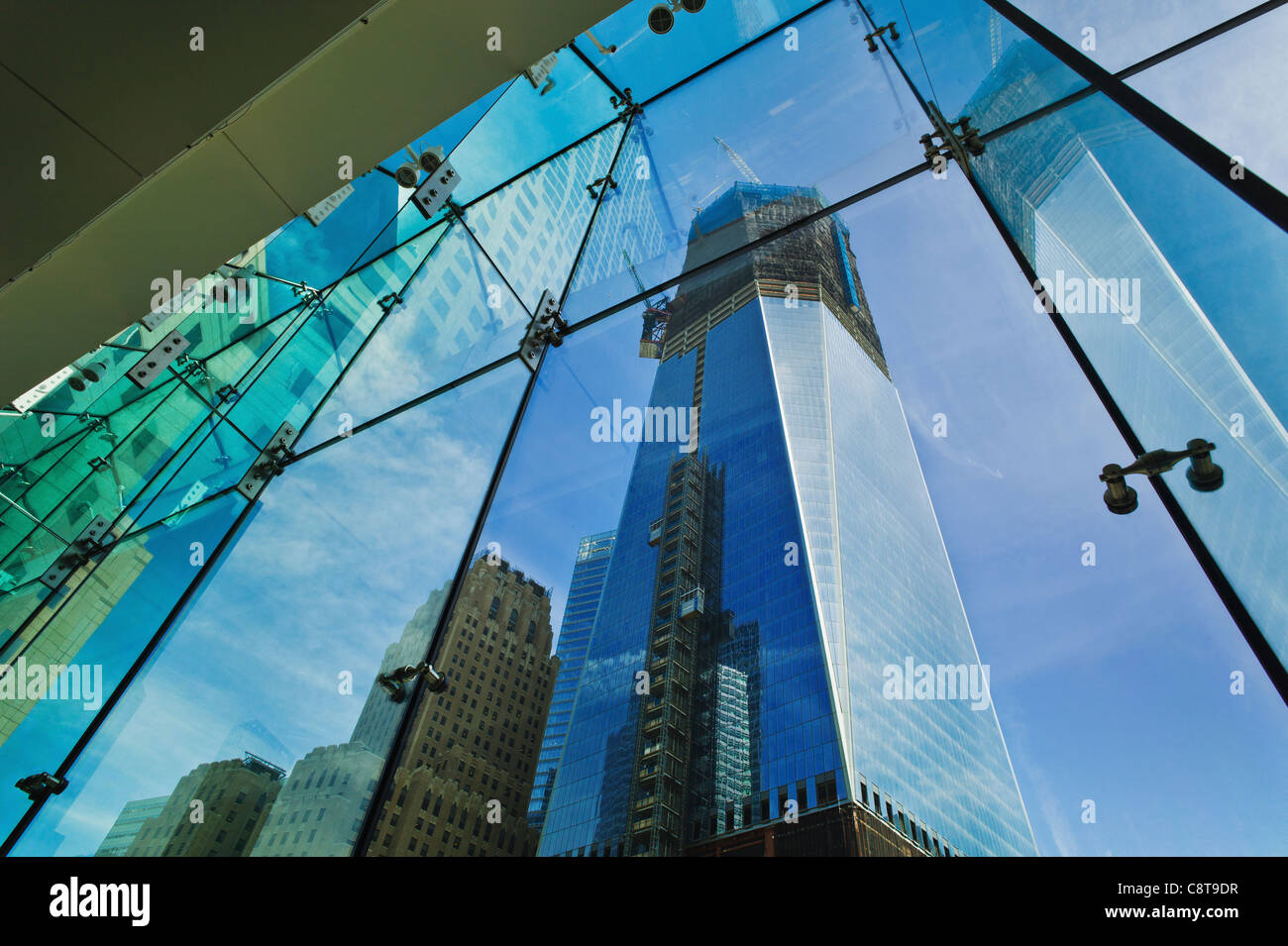 USA, New York City, Freedom Tower im Bau Stockfoto