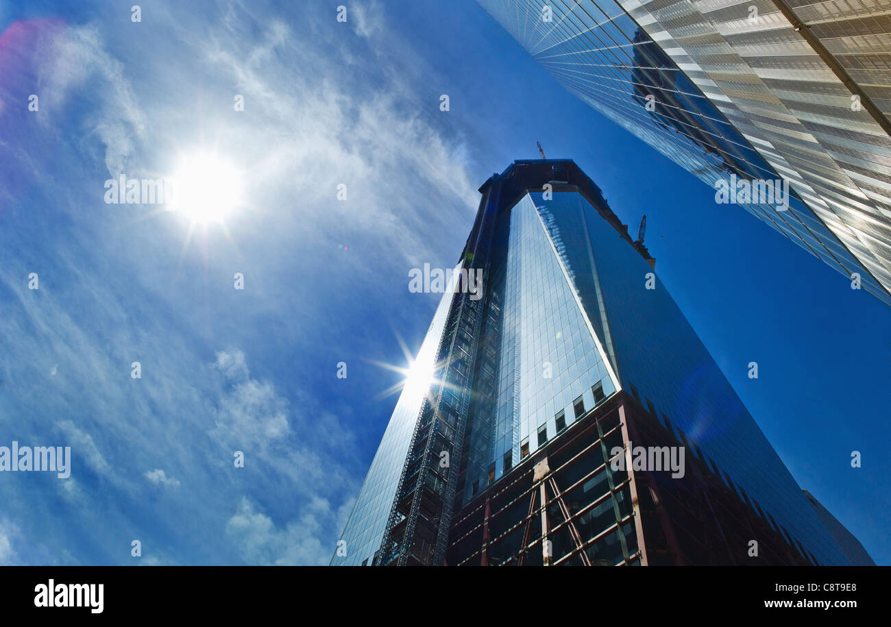 USA, New York City, Freedom Tower im Bau Stockfoto