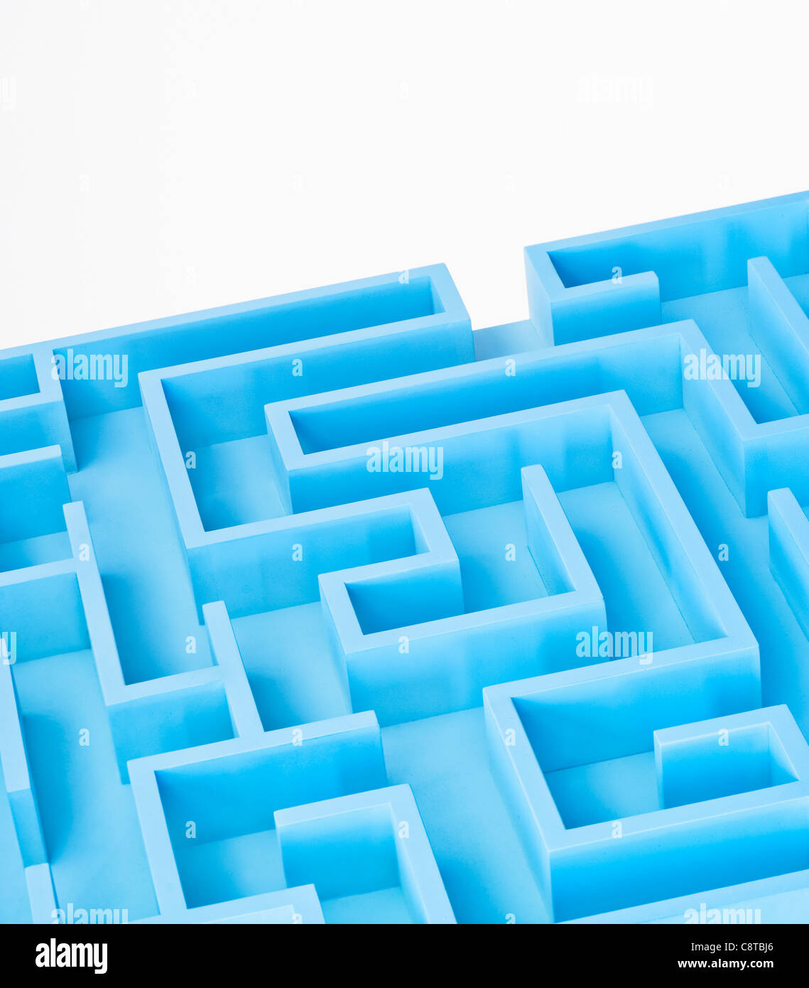 Studioaufnahme des blauen Labyrinth Stockfoto