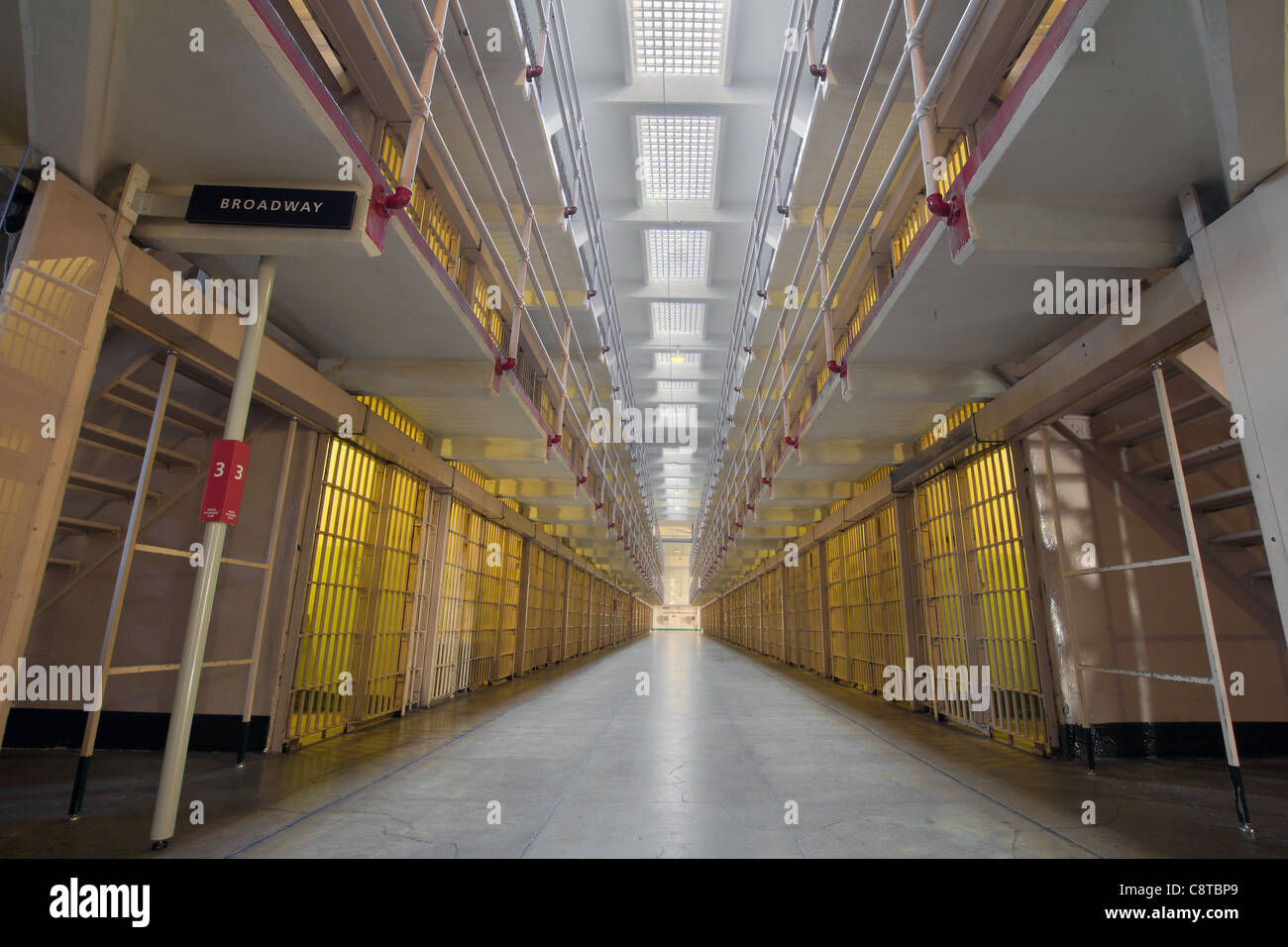Alcatraz Insel Bundesrepublik Justizvollzugsanstalt Broadway Zellenblock Stockfoto