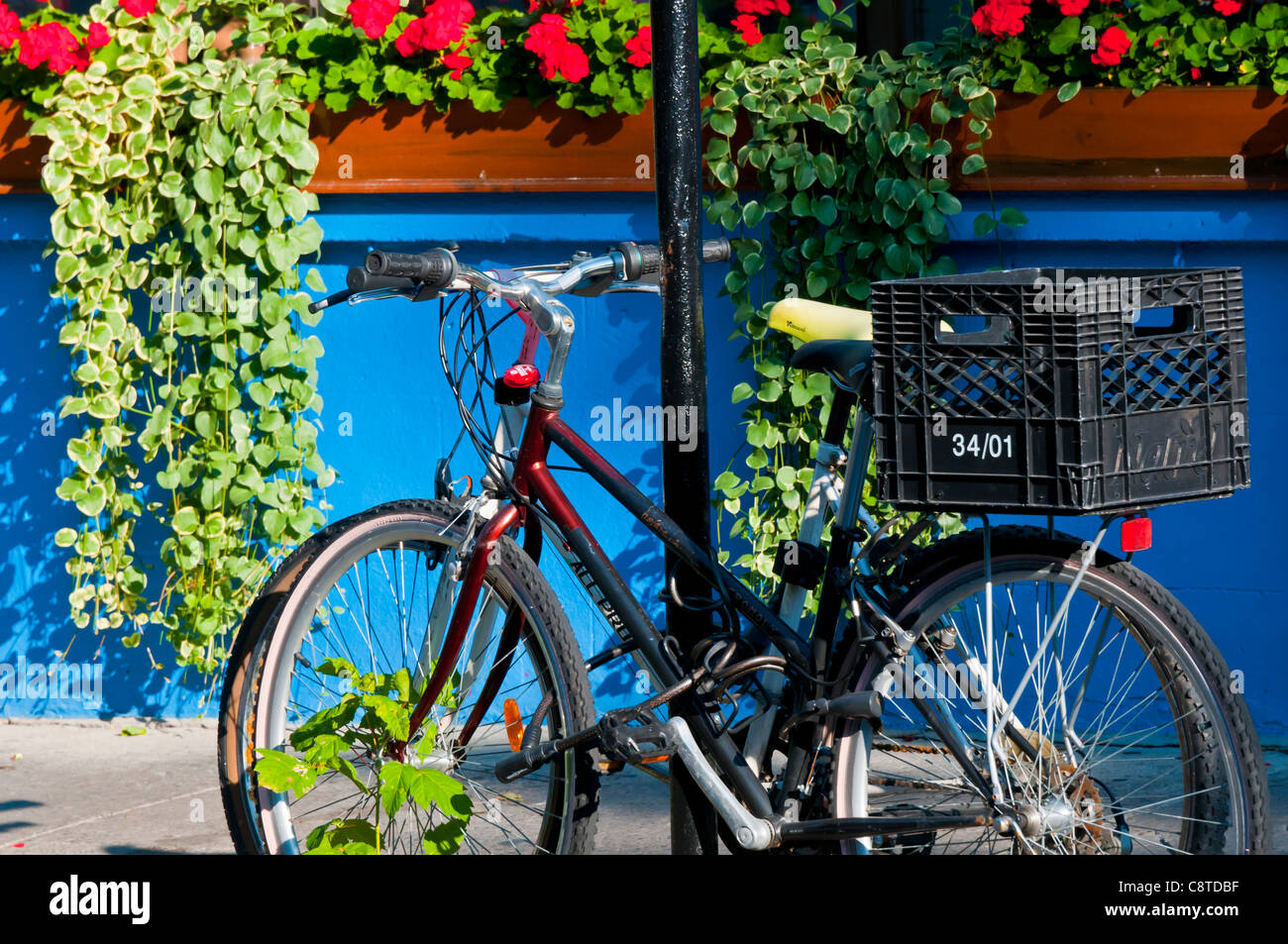 Fahrrad auf einer Straße Plateau Mont-Royal Montreal Kanada stationierten Stockfoto