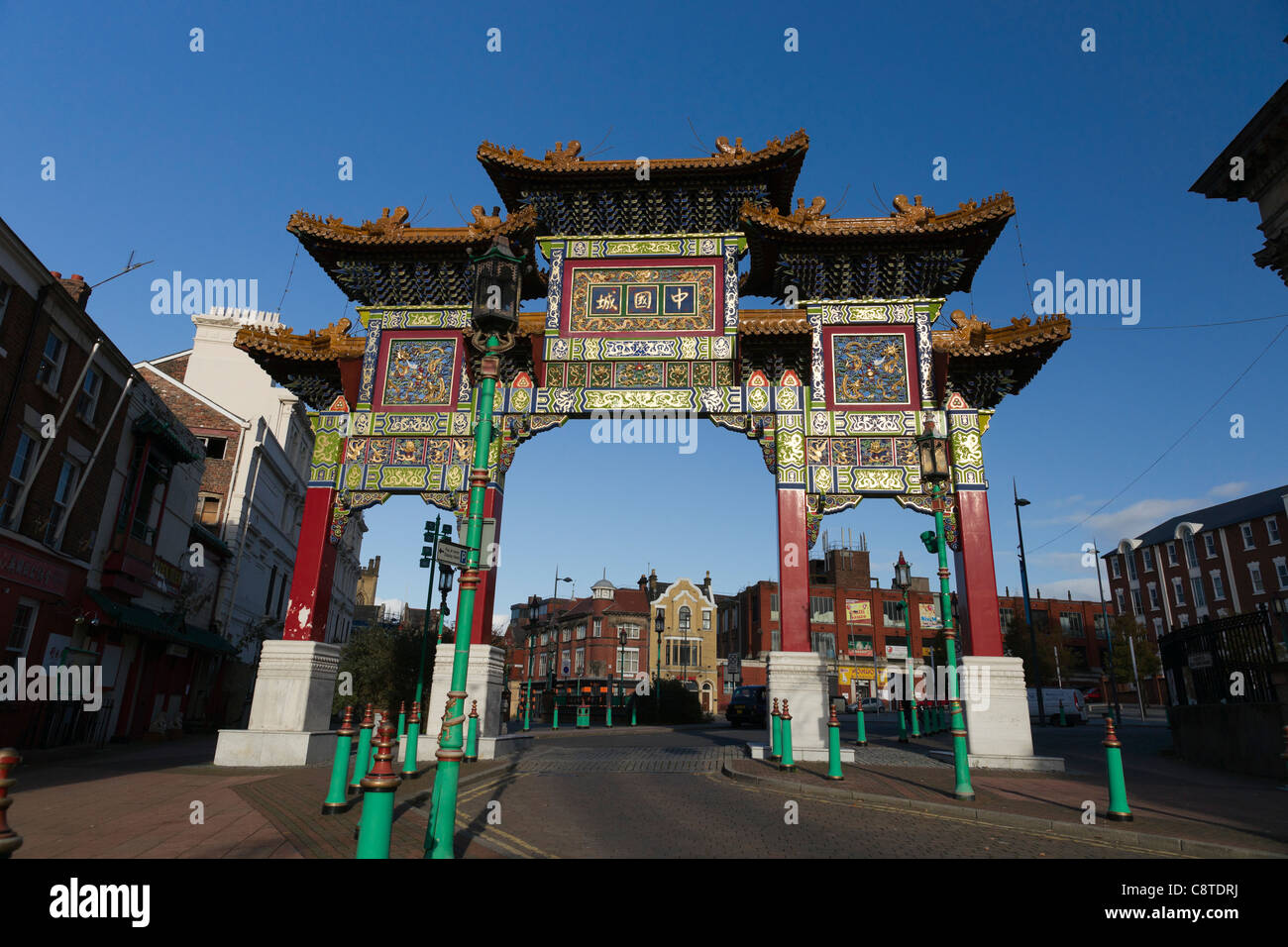 Der Eingang nach China Stadt Liverpool. Stockfoto