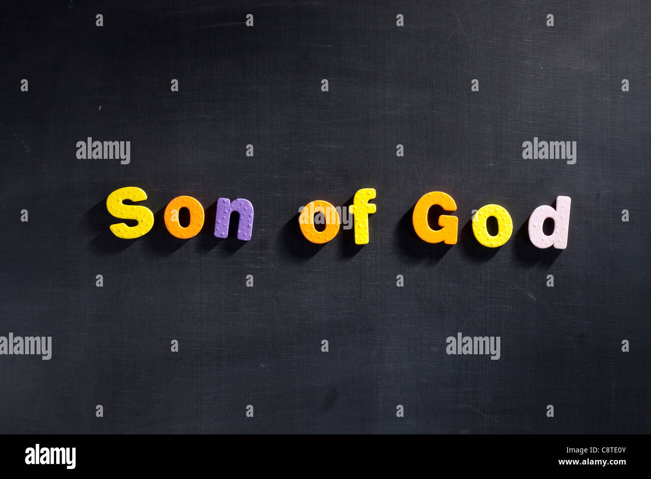 Sohn des Gottes "in Multi farbige Alphabete Stockfoto