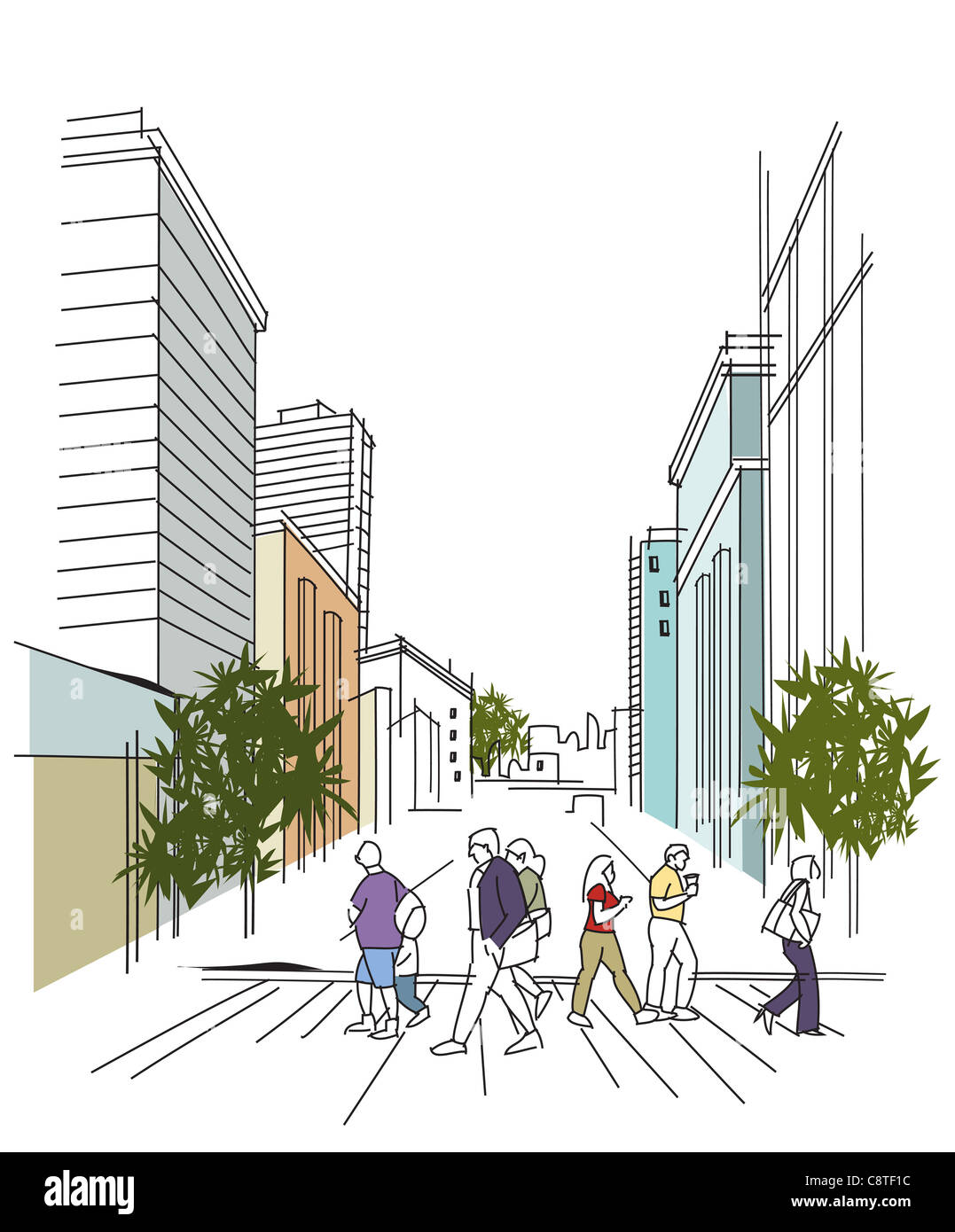 Menschen Kreuzung Straße Stockfoto