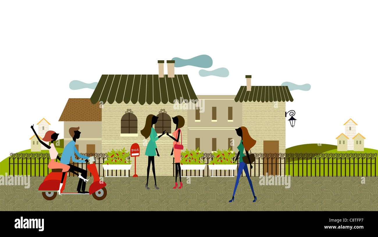 Paar auf Motorroller Stockfoto, Bild 39877215 Alamy