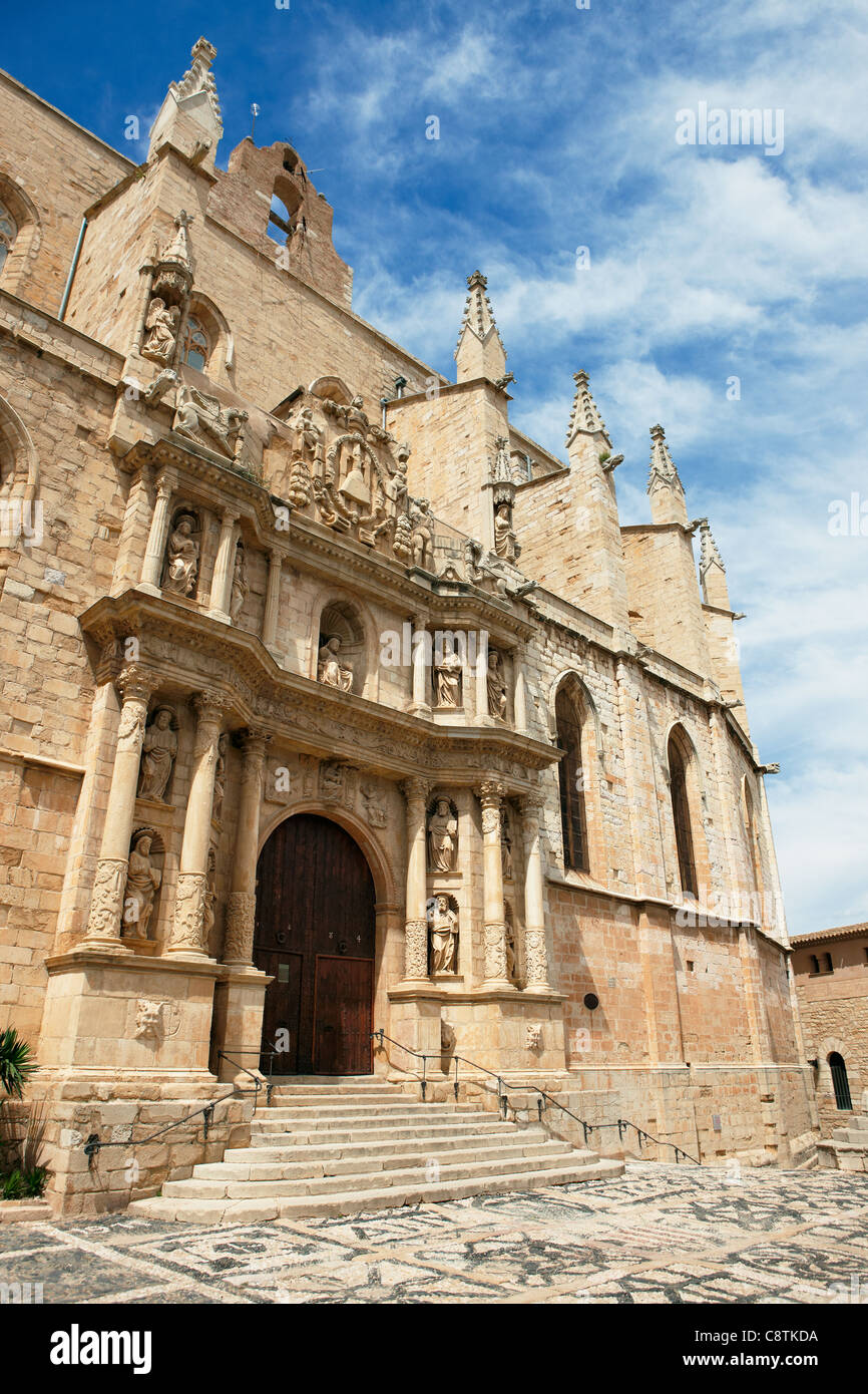 Kirche von Santa Maria la Major. Montblanc, Katalonien, Spanien. Stockfoto