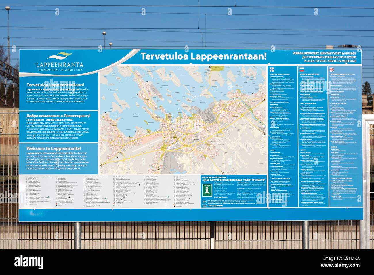 touristische Informationskarte von Lappeenranta, Finnland Stockfoto