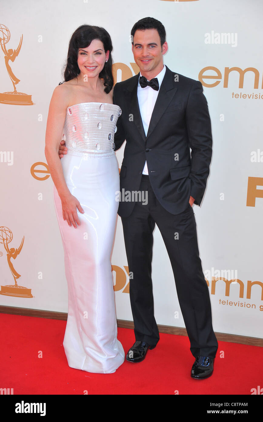 Julianna Margulies, Keith Lieberthal im Ankunftsbereich für die 63. Primetime Emmy Awards - Ankünfte-2, Nokia Theatre L.A. Live, Stockfoto