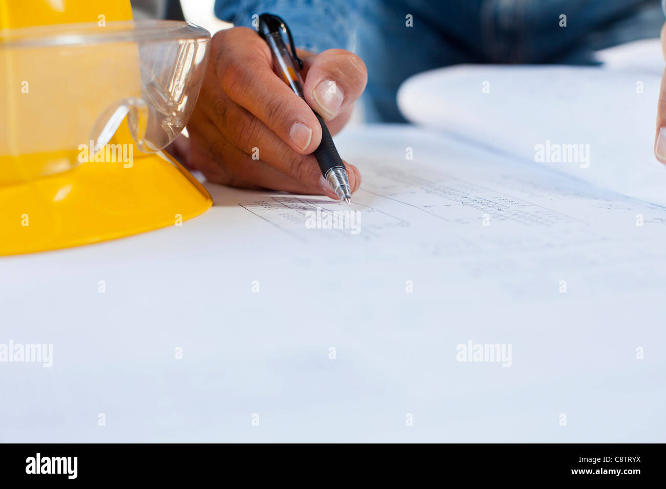 USA, New Mexico, Santa Fe, des Architekten Handzeichnung Blaupause Stockfoto