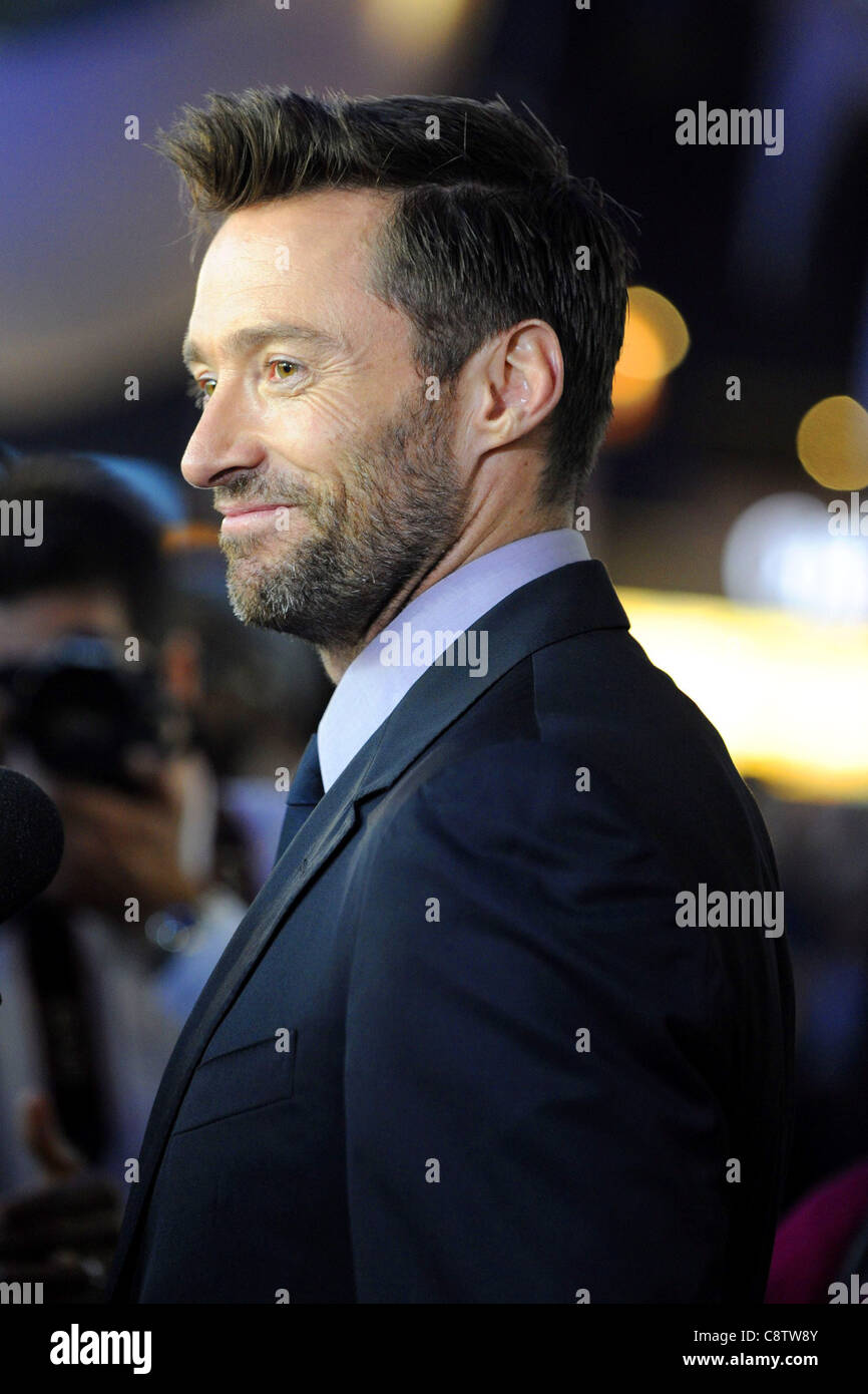 Hugh Jackman bei der Ankunft für REAL STEEL kanadische Premiere, Scotiabank Theater, Toronto, ON 20. September 2011. Foto von: Nicole Stockfoto