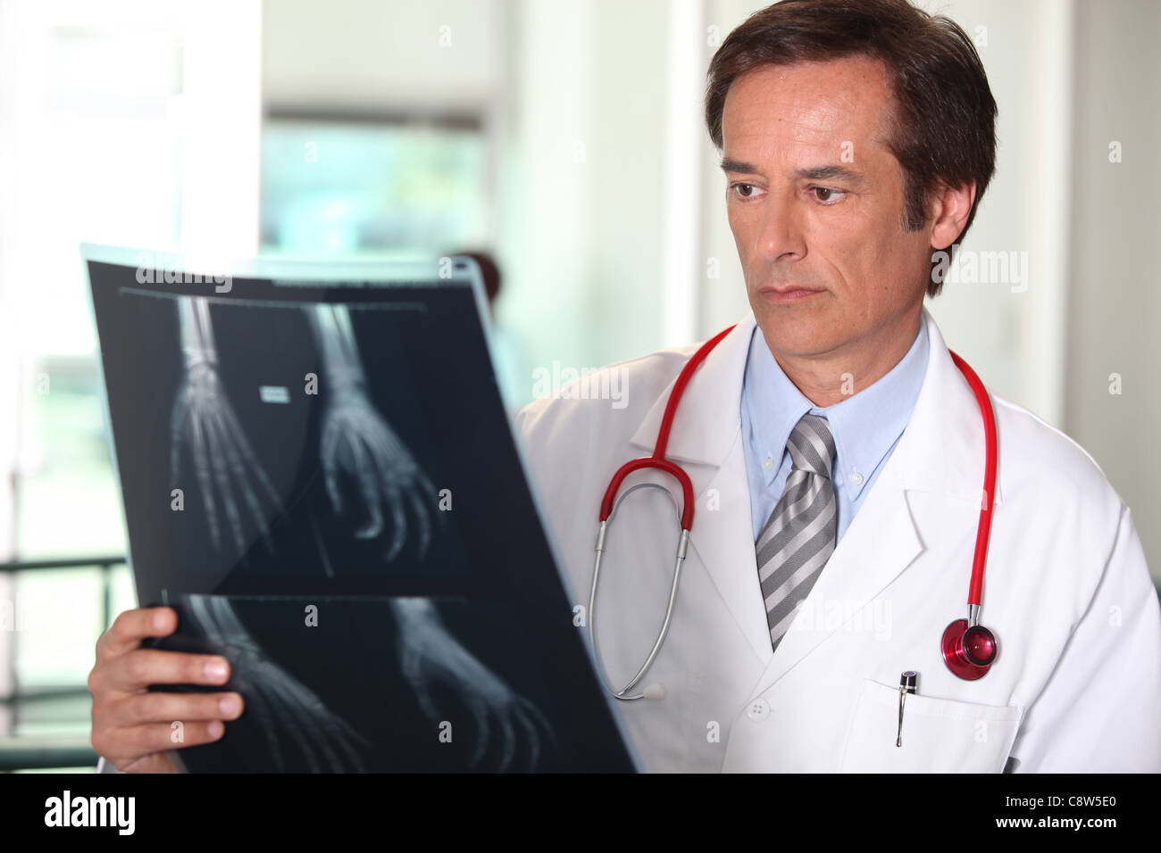Arzt, Blick auf x-ray Stockfoto