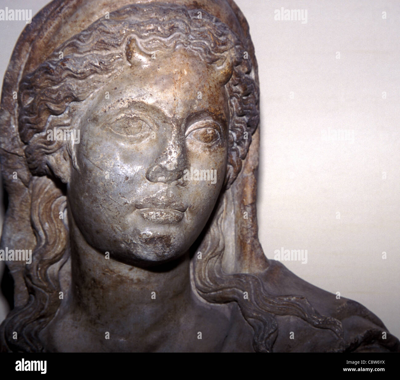 Büste von Demeter Selene, Göttin des Getreides und die Toten Stockfoto