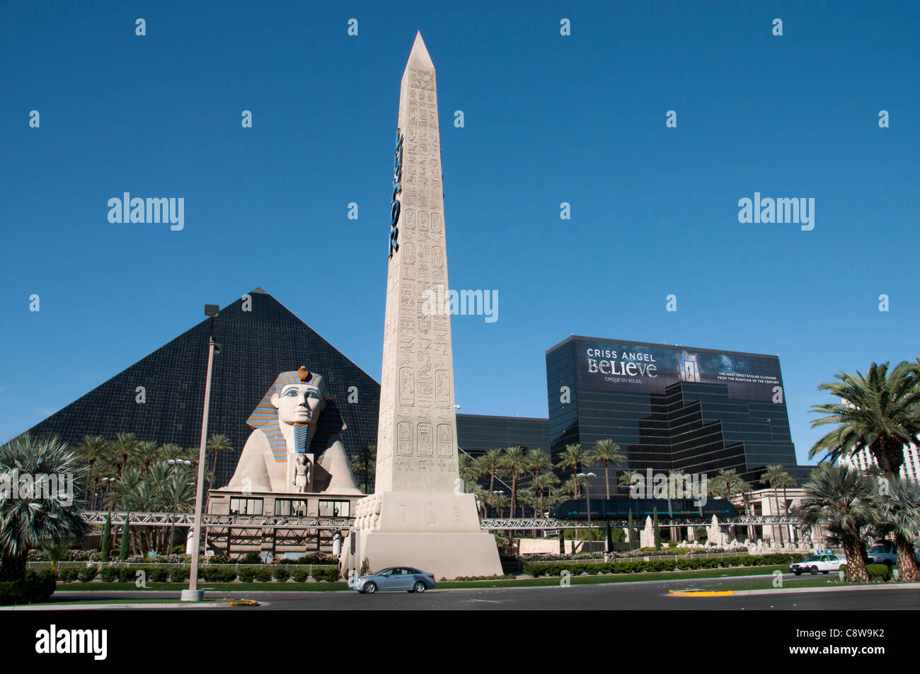 Obelisk Casino Luxor Las Vegas Nevada Sphinx Pyramide Glücksspiel Hauptstadt der Welt der Vereinigten Staaten Stockfoto