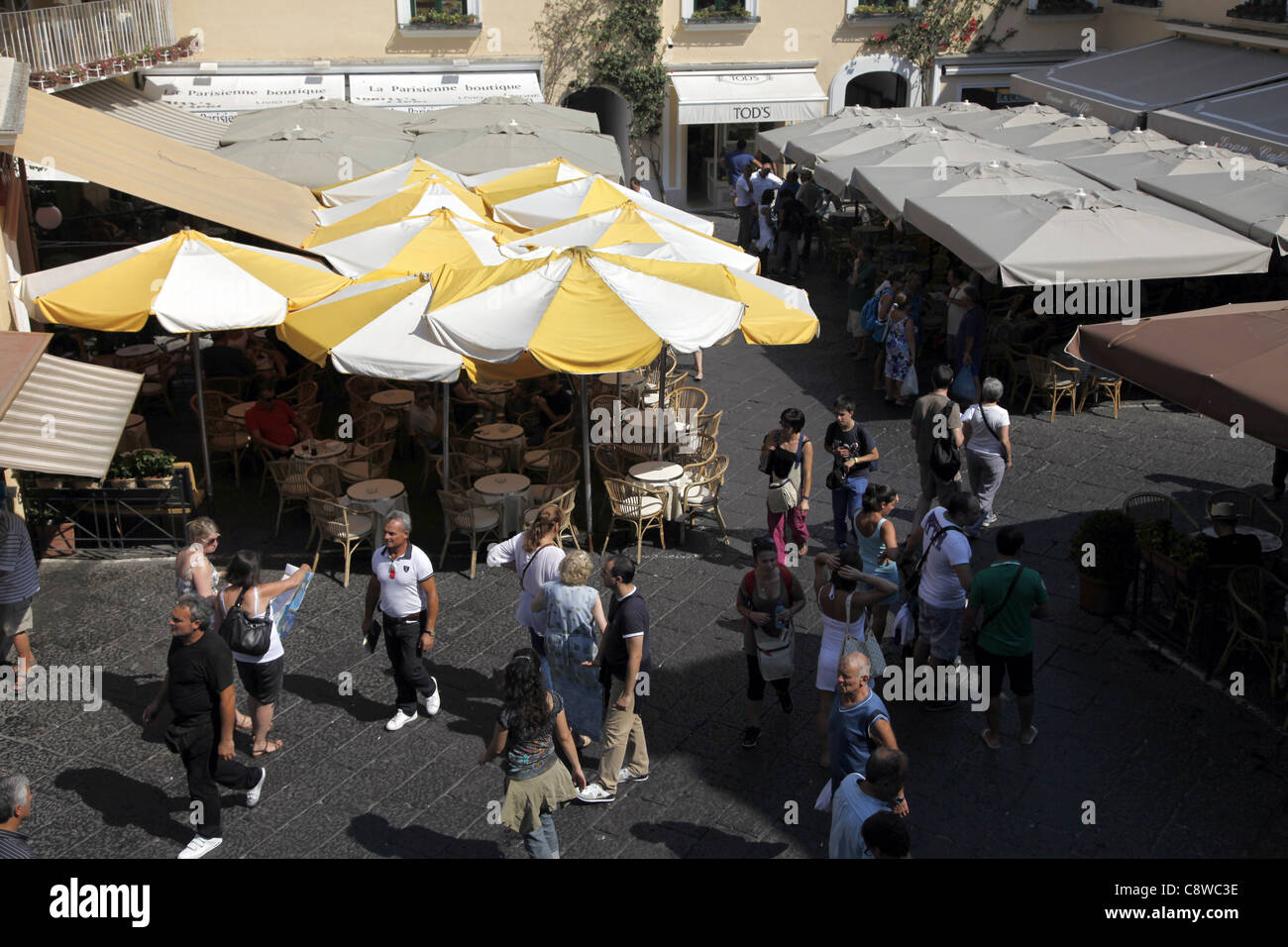 PIAZZA UMBERTO ich LA PIAZZETTA Insel CAPRI Italien 17. September 2011 Stockfoto