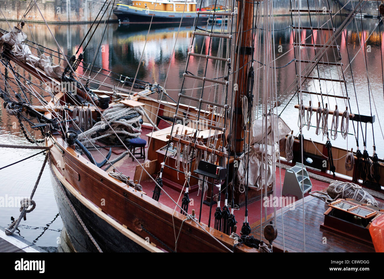 Segelboot-Rigging-detail Stockfoto