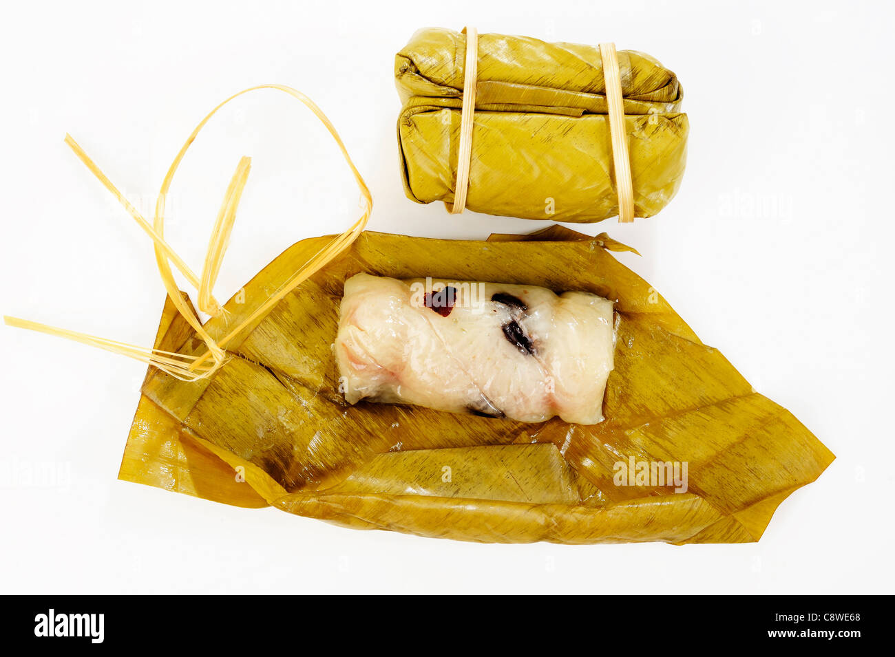 Thai Dessert auf Bananenblättern Stockfoto
