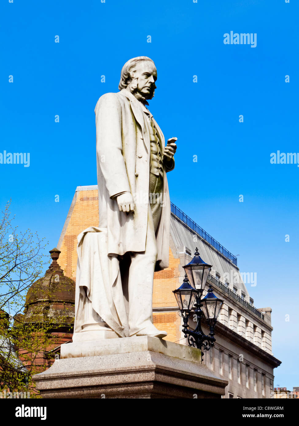 Statue der britischen viktorianische Staatsmann John Bright Albert Bruce-Joy 1891 in Albert Square Manchester England UK Stockfoto