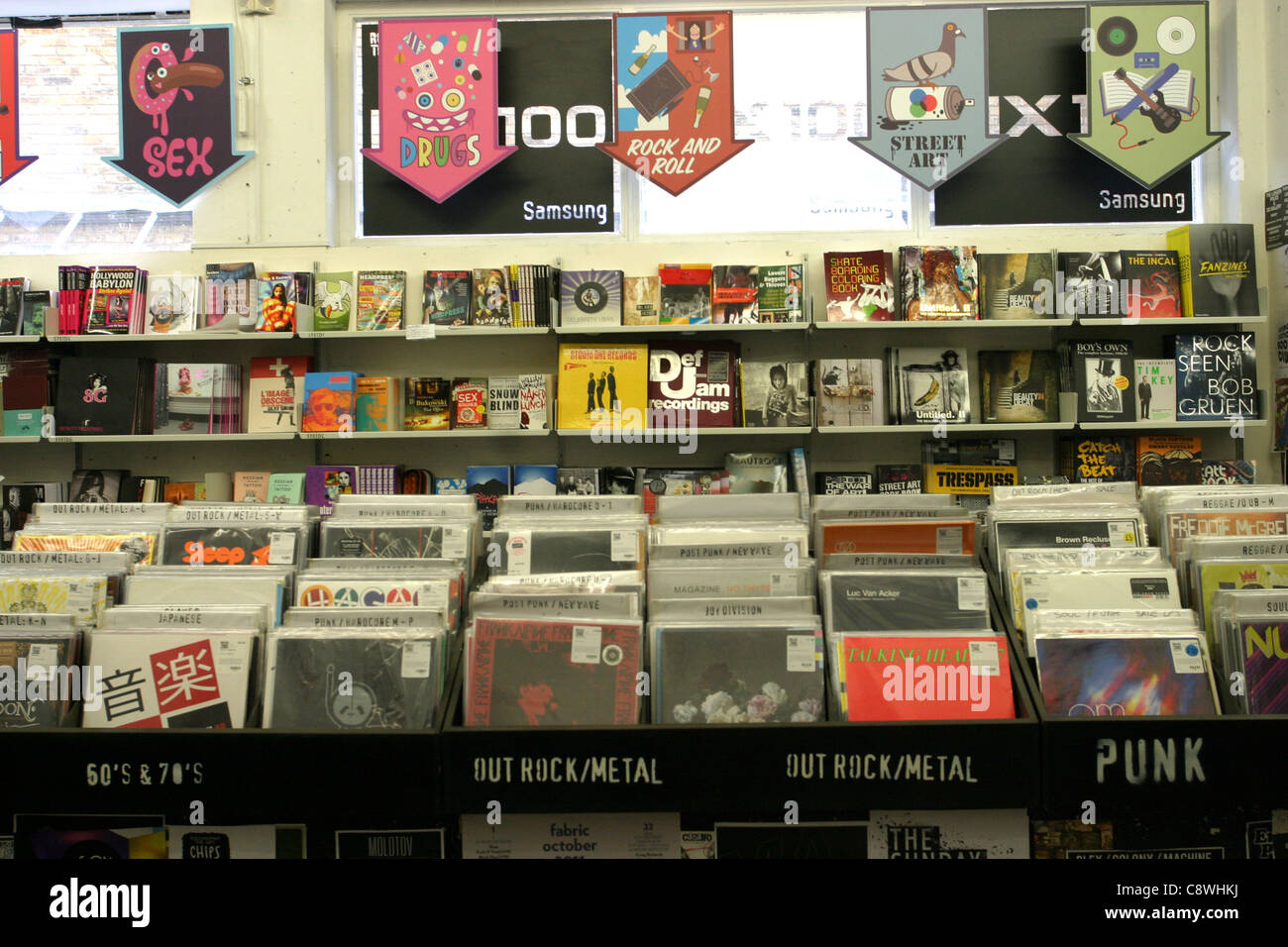 Rough Trade Osten Musikspeicher, Brick Lane, London Stockfoto