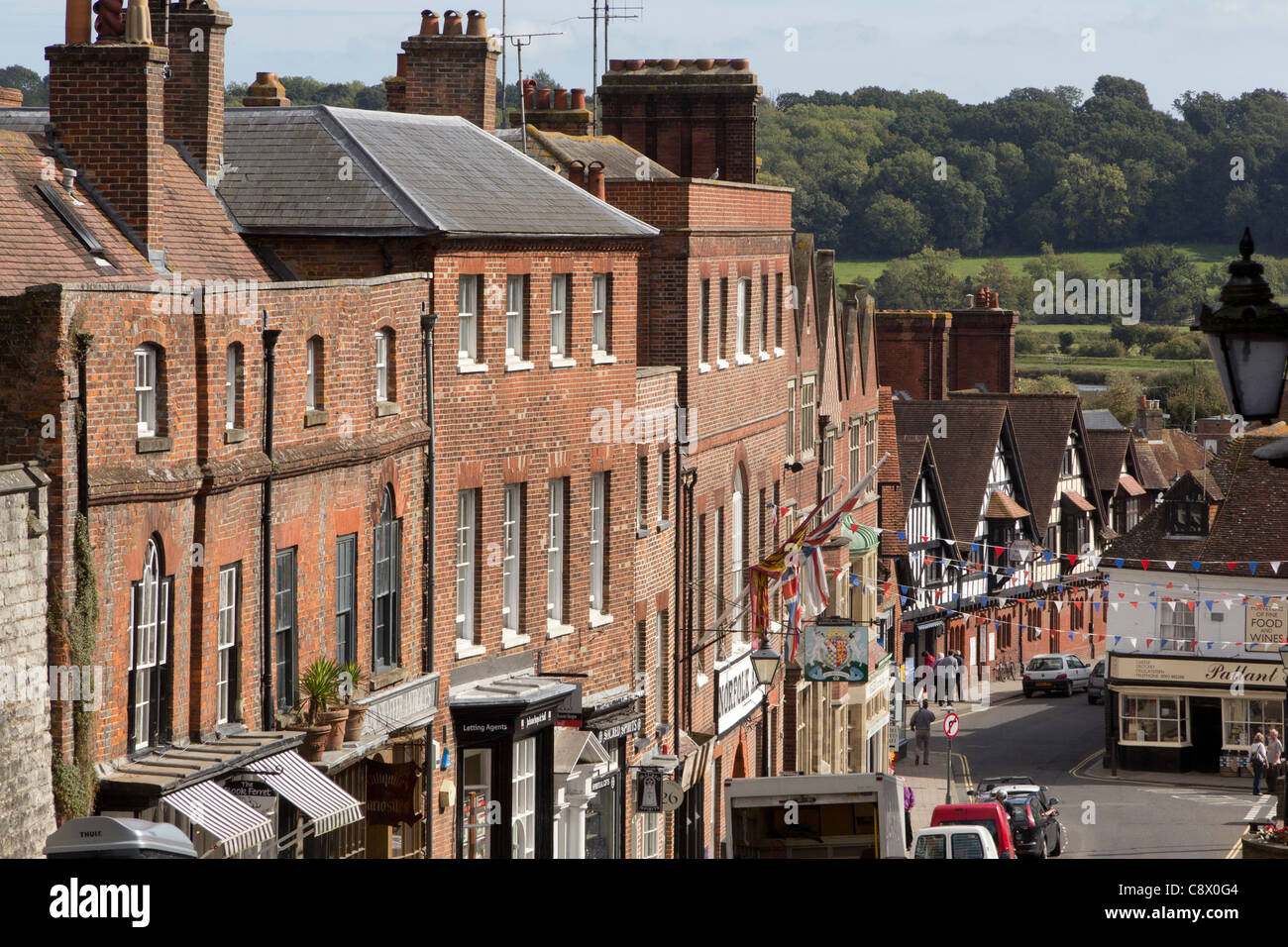 Der High Street in Arundel, West Sussex Stockfoto