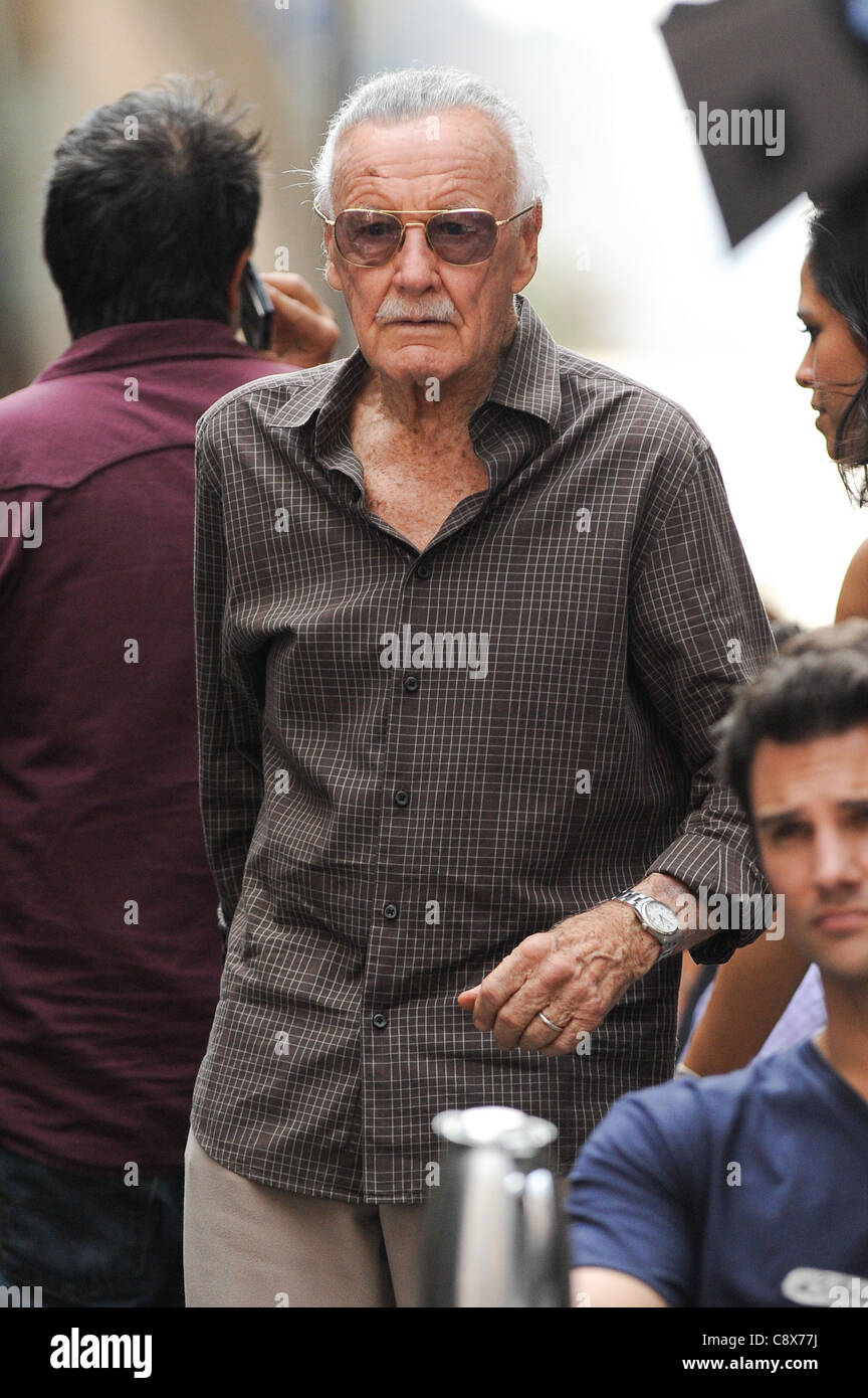 Stan Lee Filme Szene '' The Avengers'' Film festgelegten Pershing Square Restaurant über Promi-Schnappschüsse - SAT New York NY Stockfoto