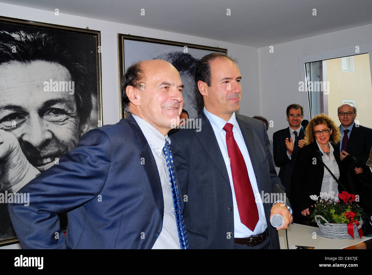 Der Sekretär des Partito Democratico italienische party Pier Luigi Bersani Stockfoto