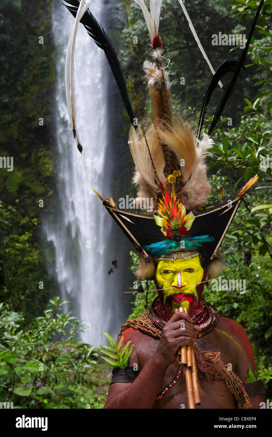Huli Wigmen Tari Valley Highlands-Papua-Neuguinea Stockfoto