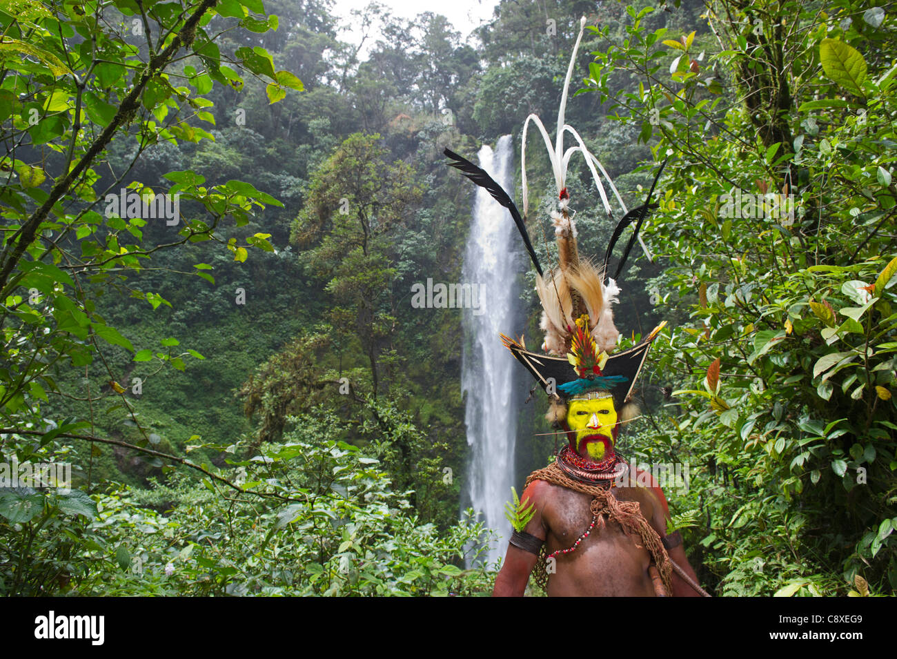 Huli Wigmen Tari Valley Highlands-Papua-Neuguinea Stockfoto