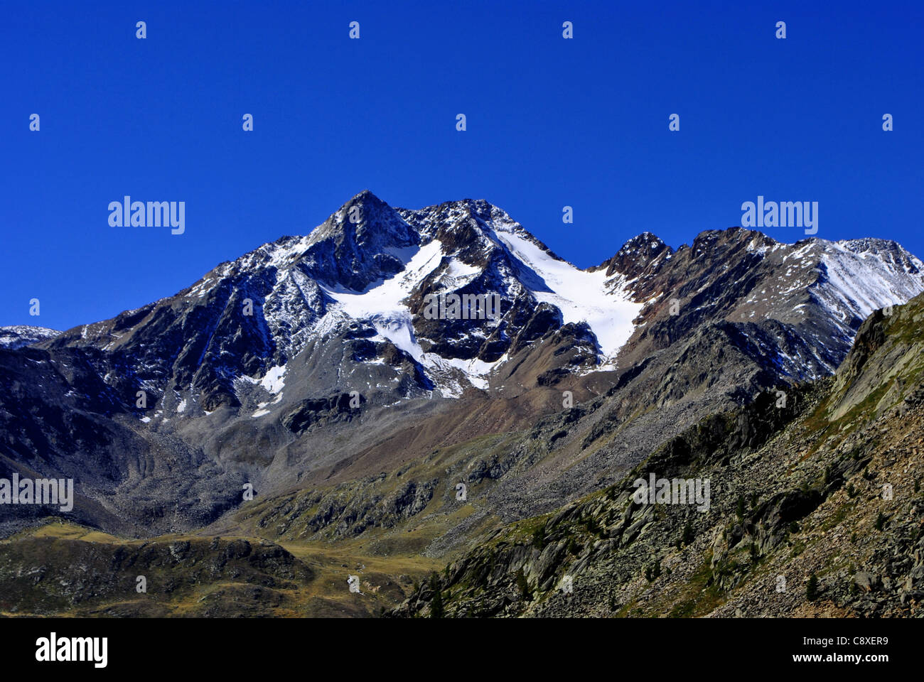 Landschaft aus Tirol. Blick ins Val Senales in Italien Stockfoto