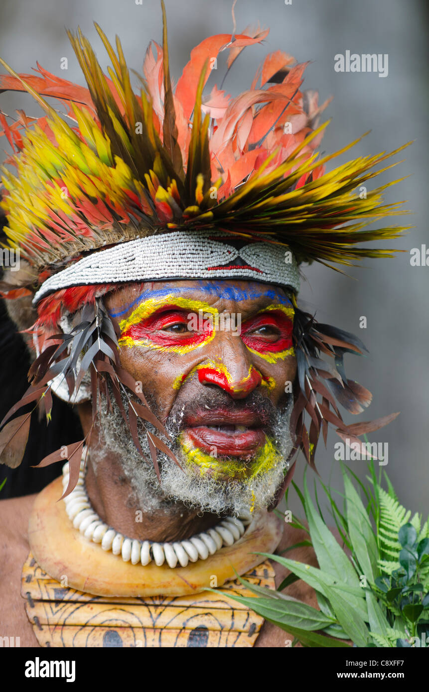 Juiwika Stamm von Western Highlands im Sing-Sing auf der Paiya Messe im westlichen Hochland Papua-Neuguinea Stockfoto