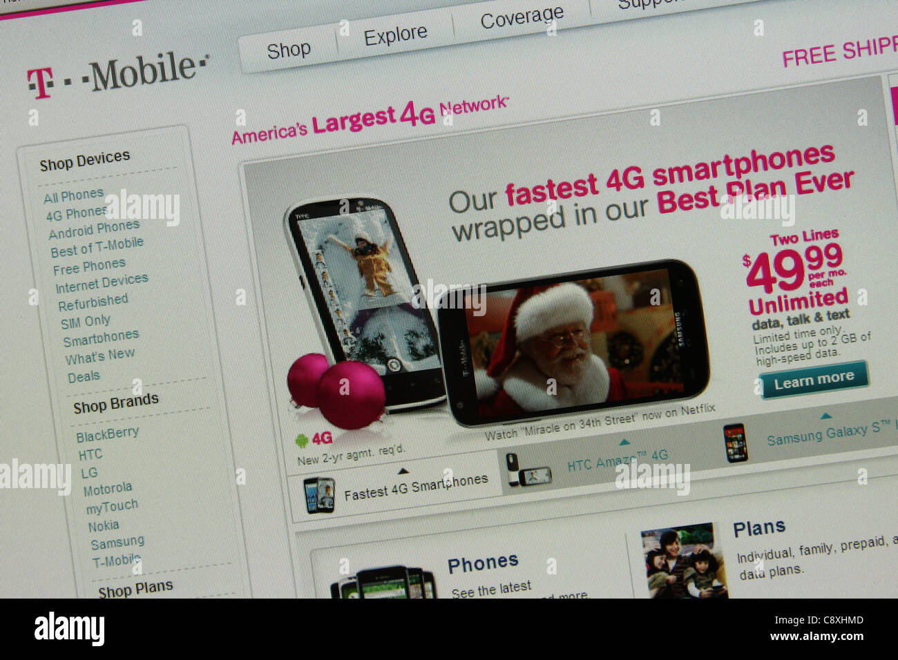 t-Mobile Tmobile Smartphone Online-shopping Stockfoto