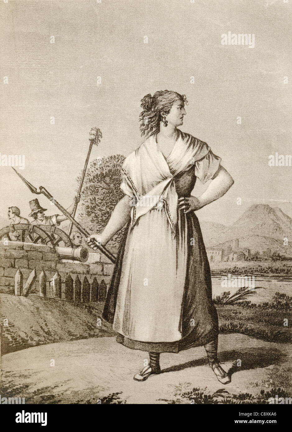 Casta Álvarez Barceló, 1776-1846. Spanische Heldin an der Belagerung von Saragossa, 1808, während des spanischen Unabhängigkeitskrieges. Stockfoto