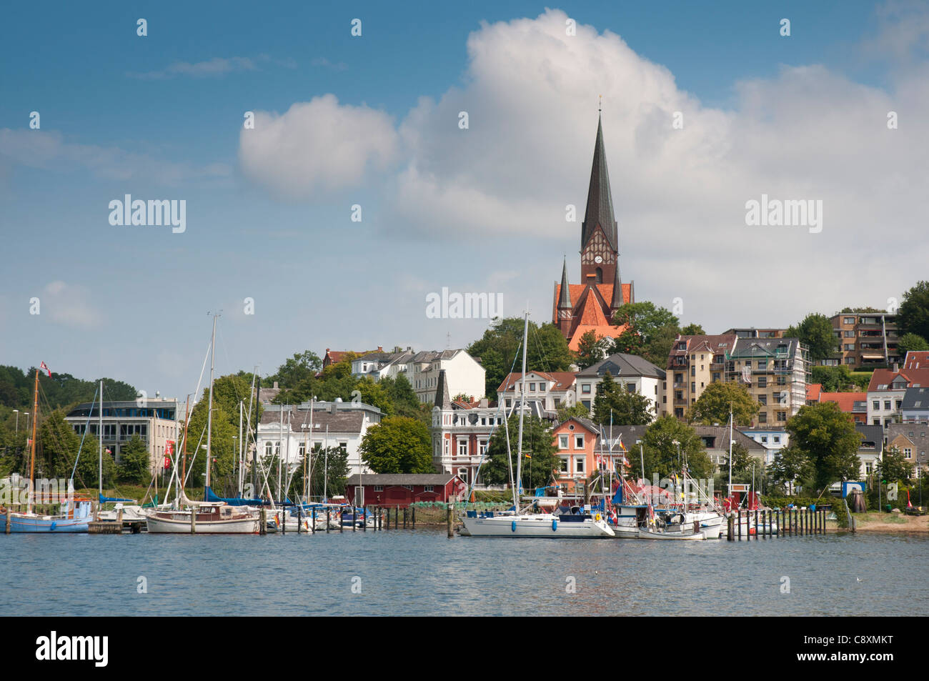 Östlichen Teil der Flensburger Hafen, Flensburg, Schleswig-Holstein, Flensburger Förde, Ostsee, Deutschland, Europa Stockfoto