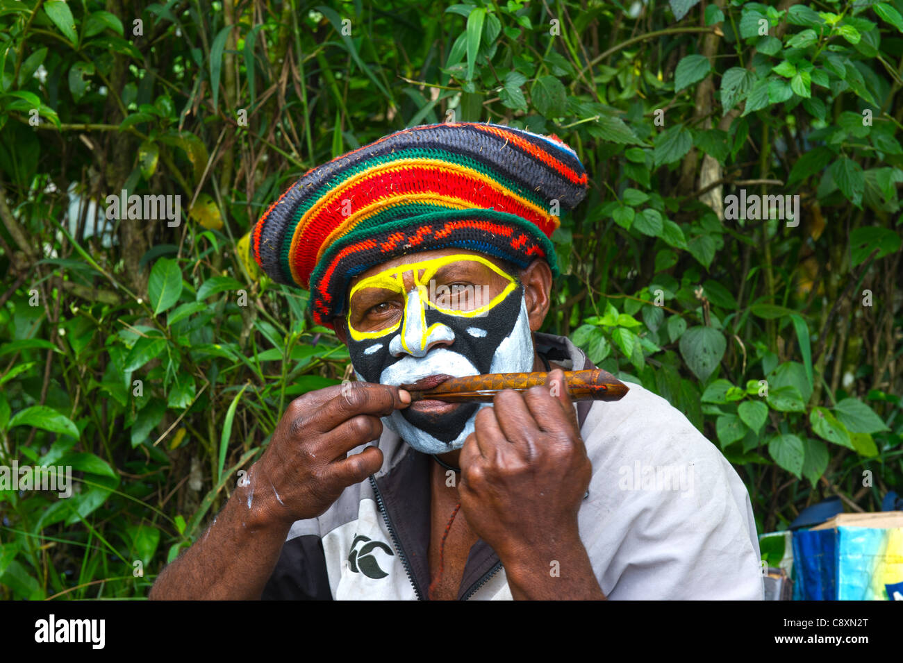 Performer bei Paiya Show im westlichen Hochland Papua-Neuguinea Stockfoto