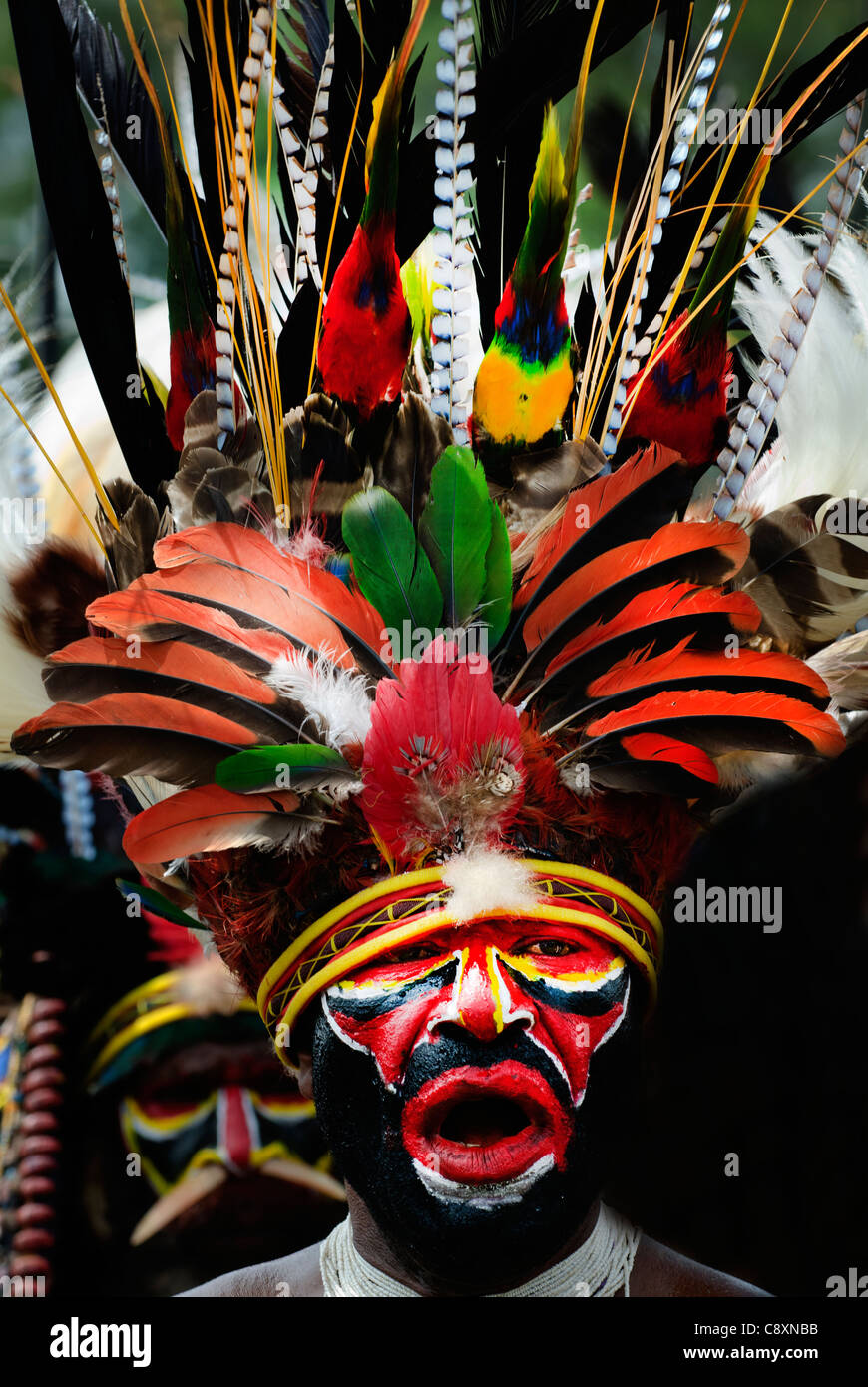 Darsteller von Mendi in Southern Highlands in Hagen-Show-Papua-Neu-Guinea Stockfoto