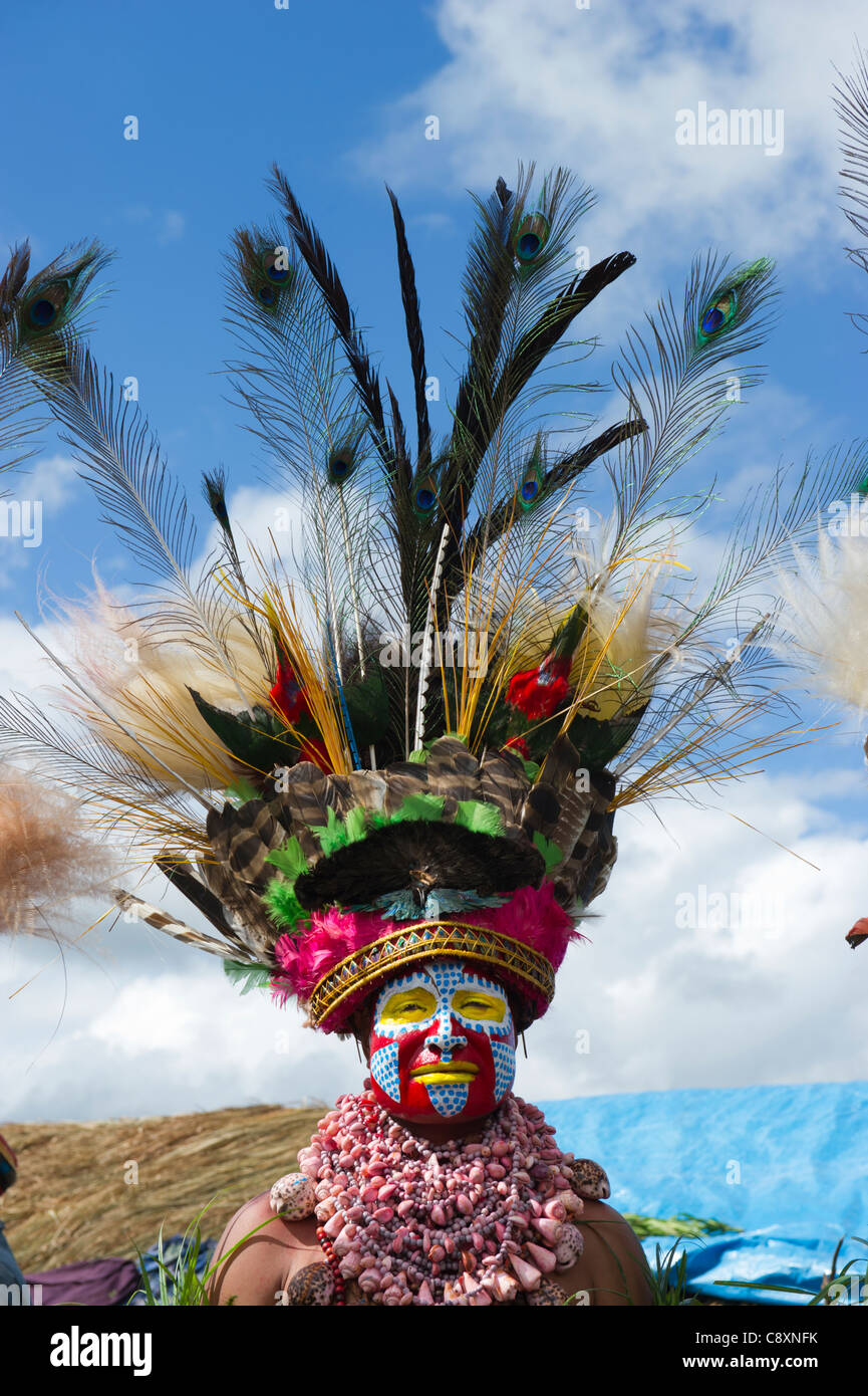 Performer bei Mt Hagen zeigen, Papua-Neu-Guinea Stockfoto