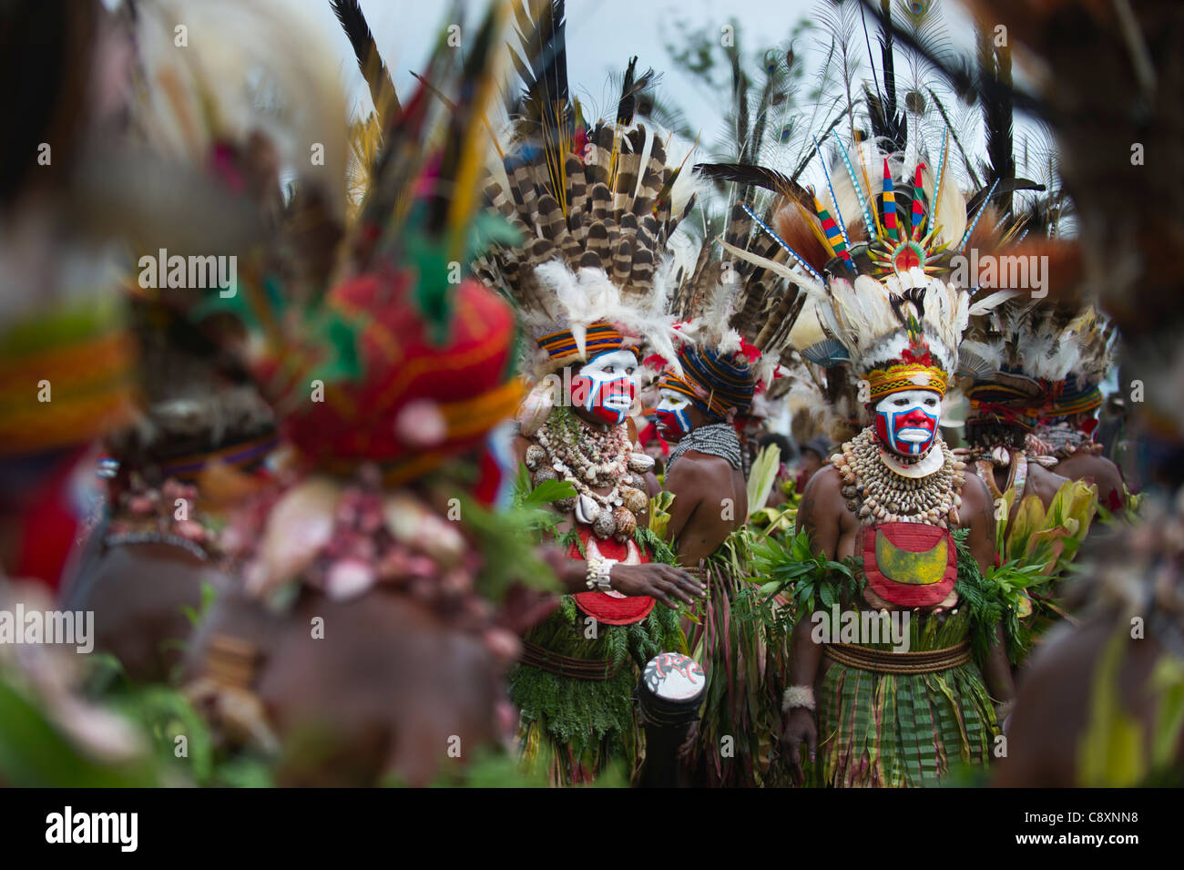 Sing-Sing-Gruppe aus Hagen im westlichen Hochland erklingt in Hagen Show Papua New Guinea Stockfoto