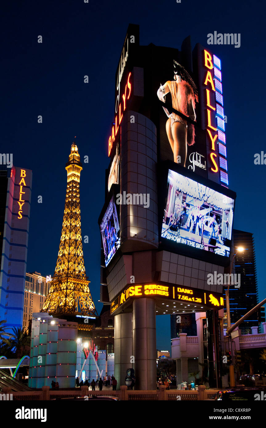 Las Vegas Casino der Eiffelturm Paris Glücksspiel Hauptstadt der Welt-USA-Nevada Stockfoto