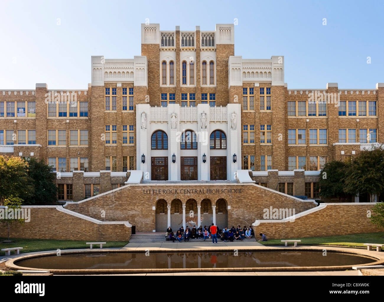 Little Rock Central High School, Ort der erzwungenen Aufhebung der Segregation während der Bürgerrechtsbewegung, Arkansas, USA Stockfoto