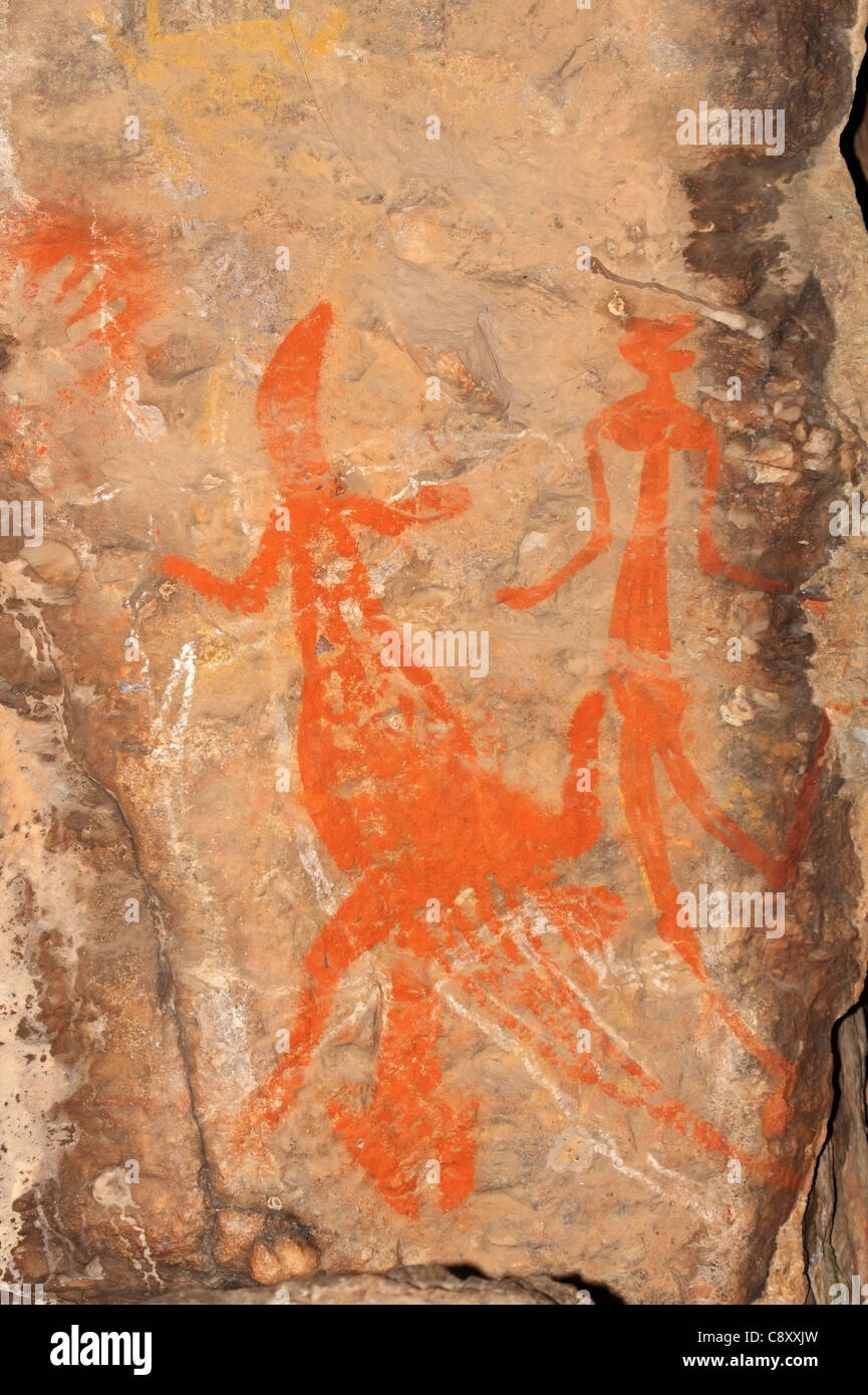 Aborigine-Felskunst an Nourlangie, Kakadu-Nationalpark, Northern Territory, Australien Stockfoto