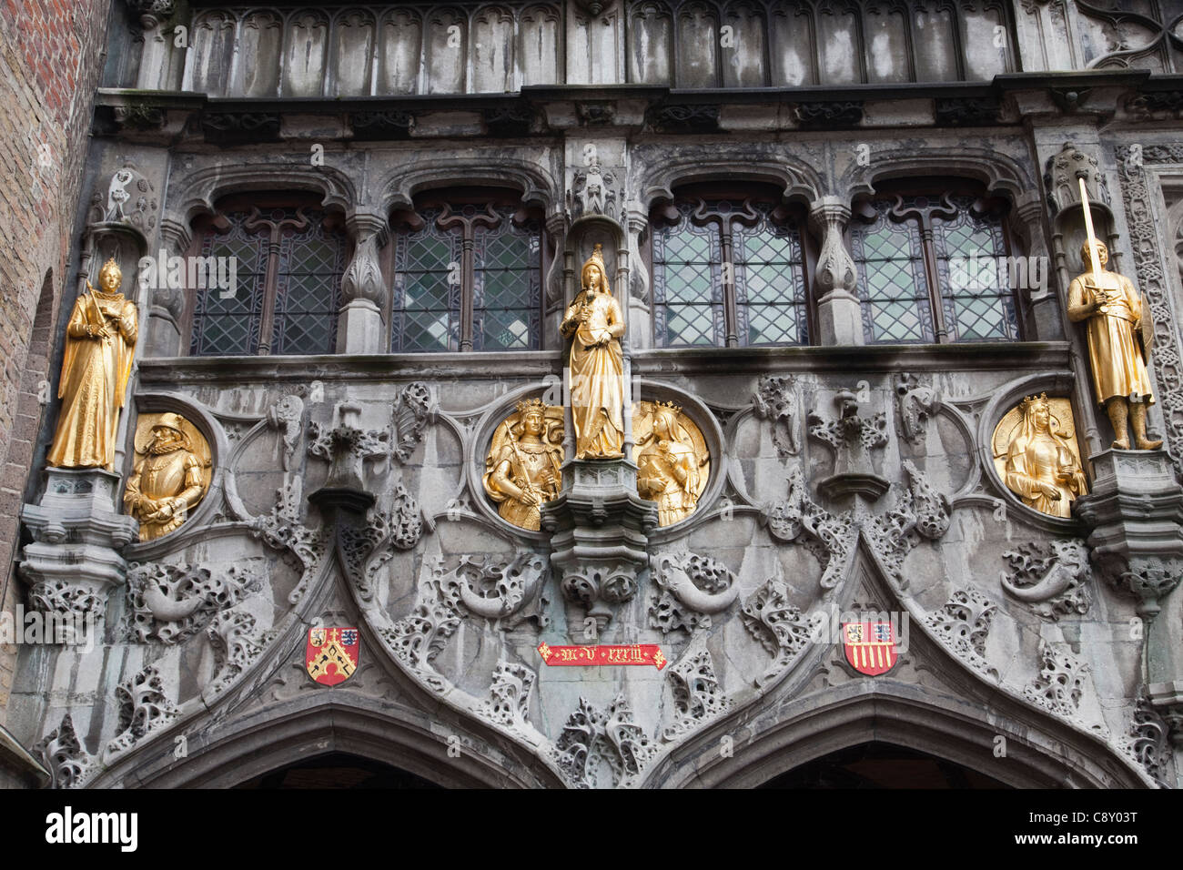 Belgien, Brügge, Fassade des Heilig-Blut-Kirche Stockfoto