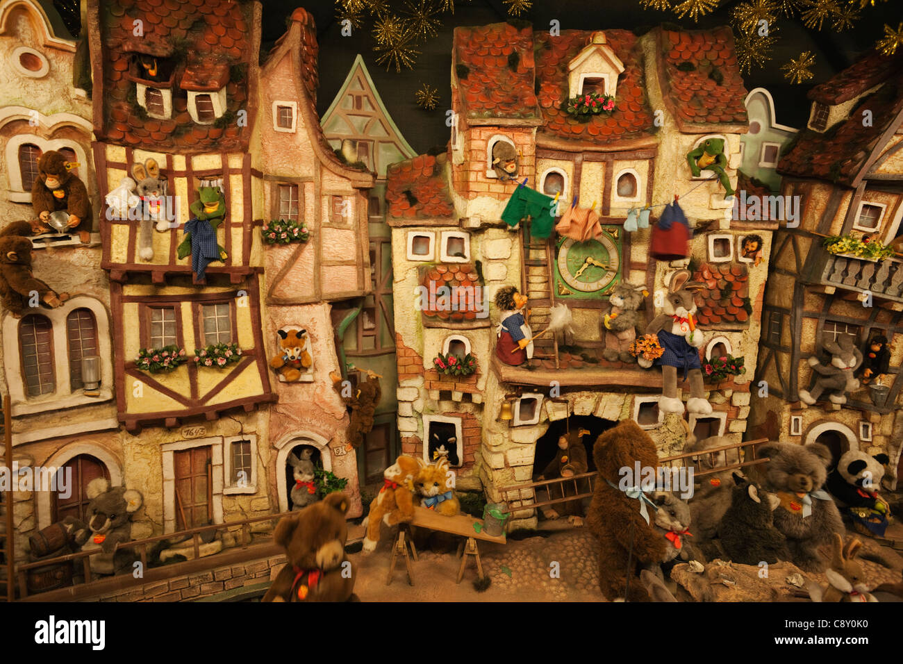 Deutschland, Bayern, romantische Straße, Rothenburg Ob der Tauber, Käthe Wohlfahrt Weihnachten Schaufenster Interieur Stockfoto