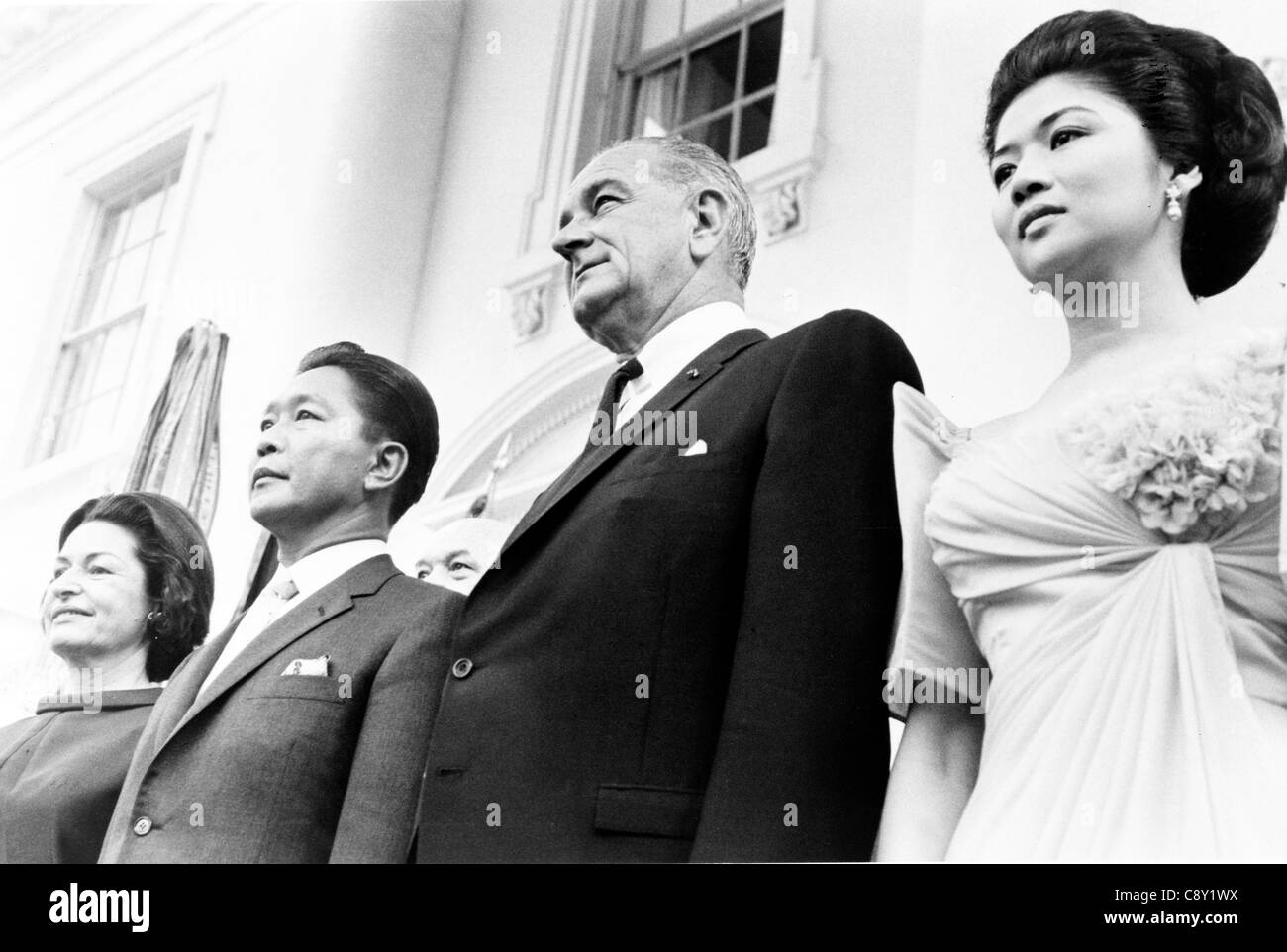 Präsident und Frau Lyndon Johnson und Präsident und Frau Ferdinand Marcos im Weißen Haus Stockfoto