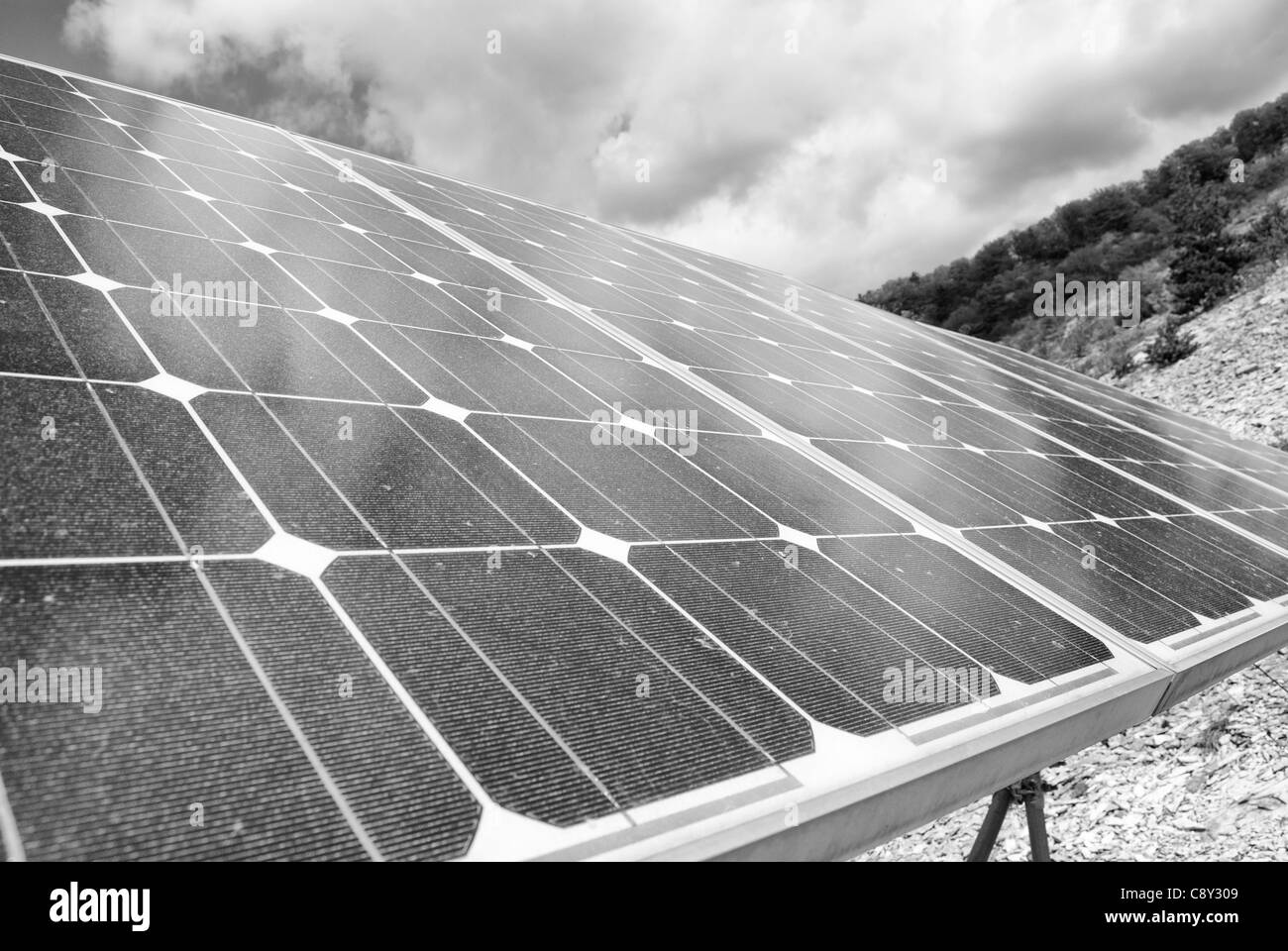 Solar-Panel. Grüne Energie aus Sonne Stockfoto