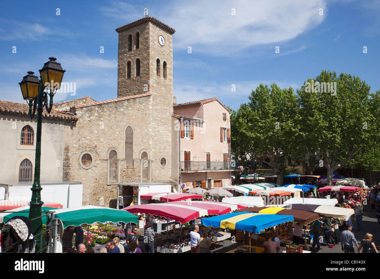 Frankreich, Languedoc-Roussillon, Aude, Esperaza, Sonntagsmarkt Stockfoto