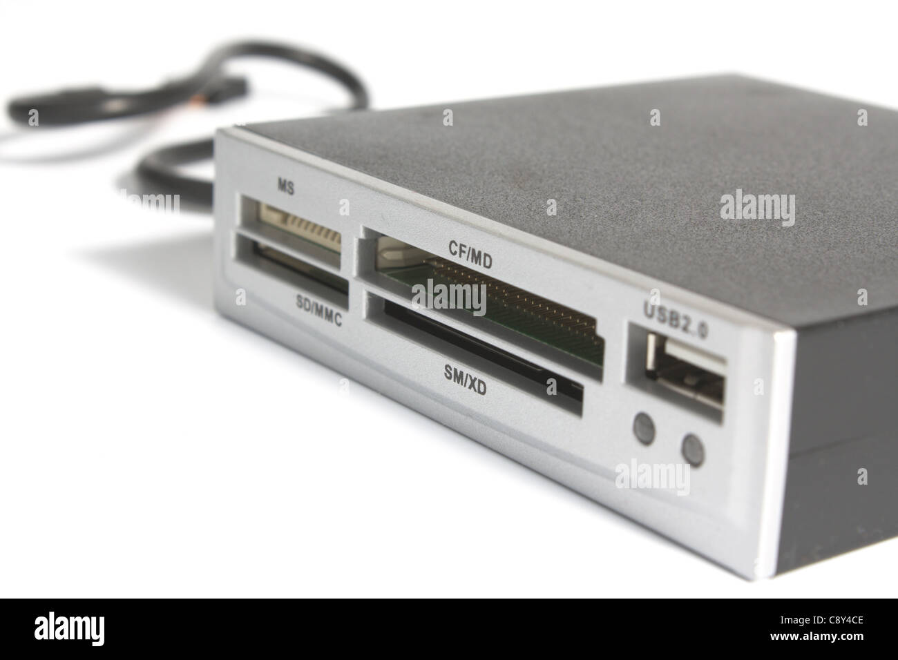 Universal-Kartenleser isoliert auf weiss Stockfoto