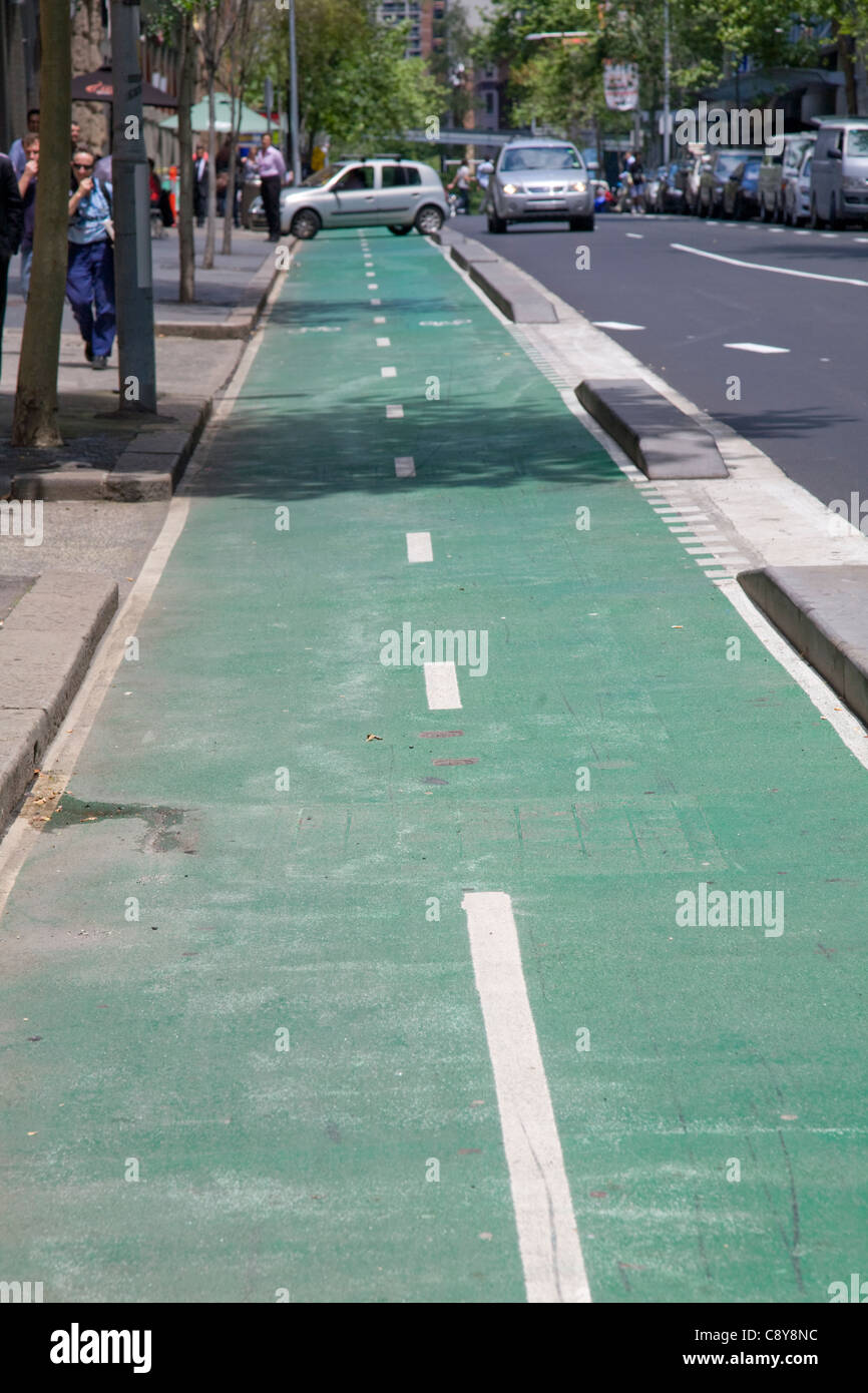 speziell dafür gebauten Radweg in Sydneys Geschäftsviertel mit keine Radfahrer zu präsentieren, Sydney, Australien Stockfoto