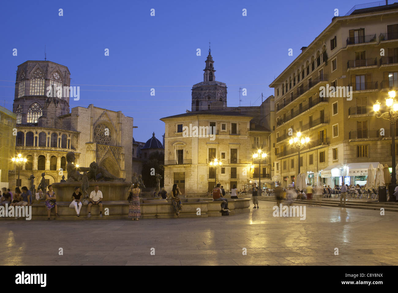 Plaza De La Virgin, Valencia, Spanien Stockfoto