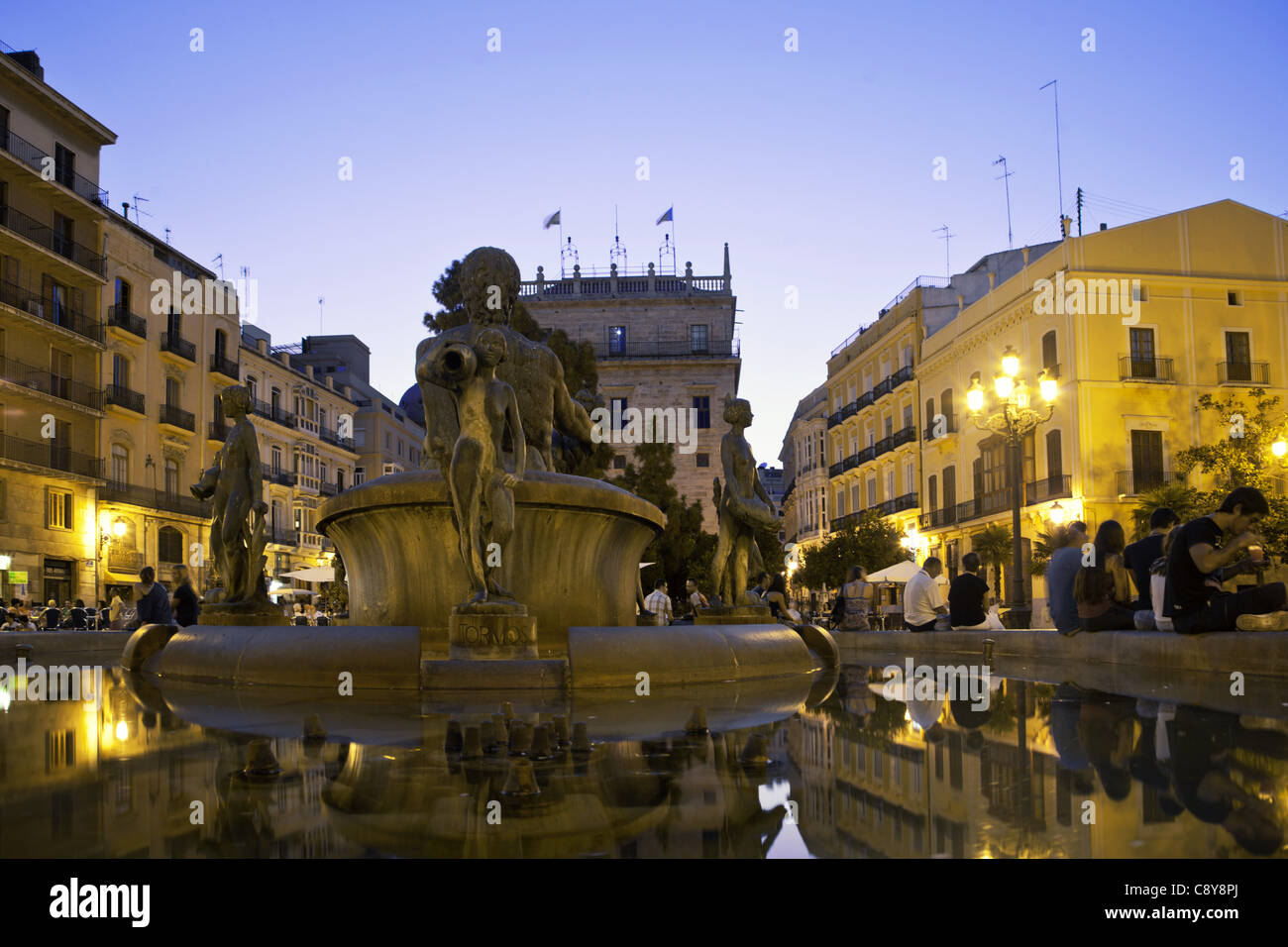 Plaza De La Virgin, Valencia, Spanien Stockfoto