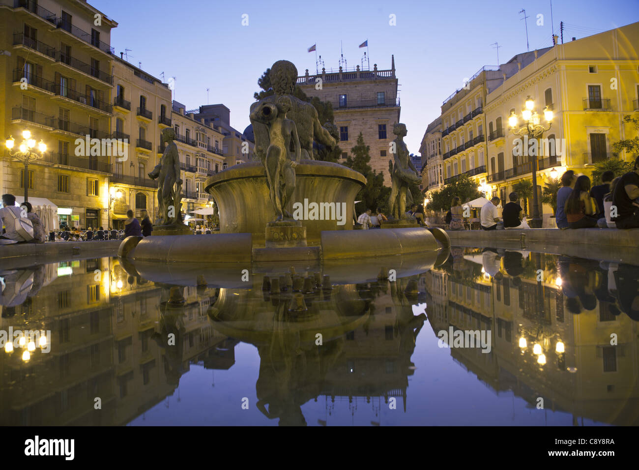 Plaza De La Virgin, Valencia, Spanien Stockfoto